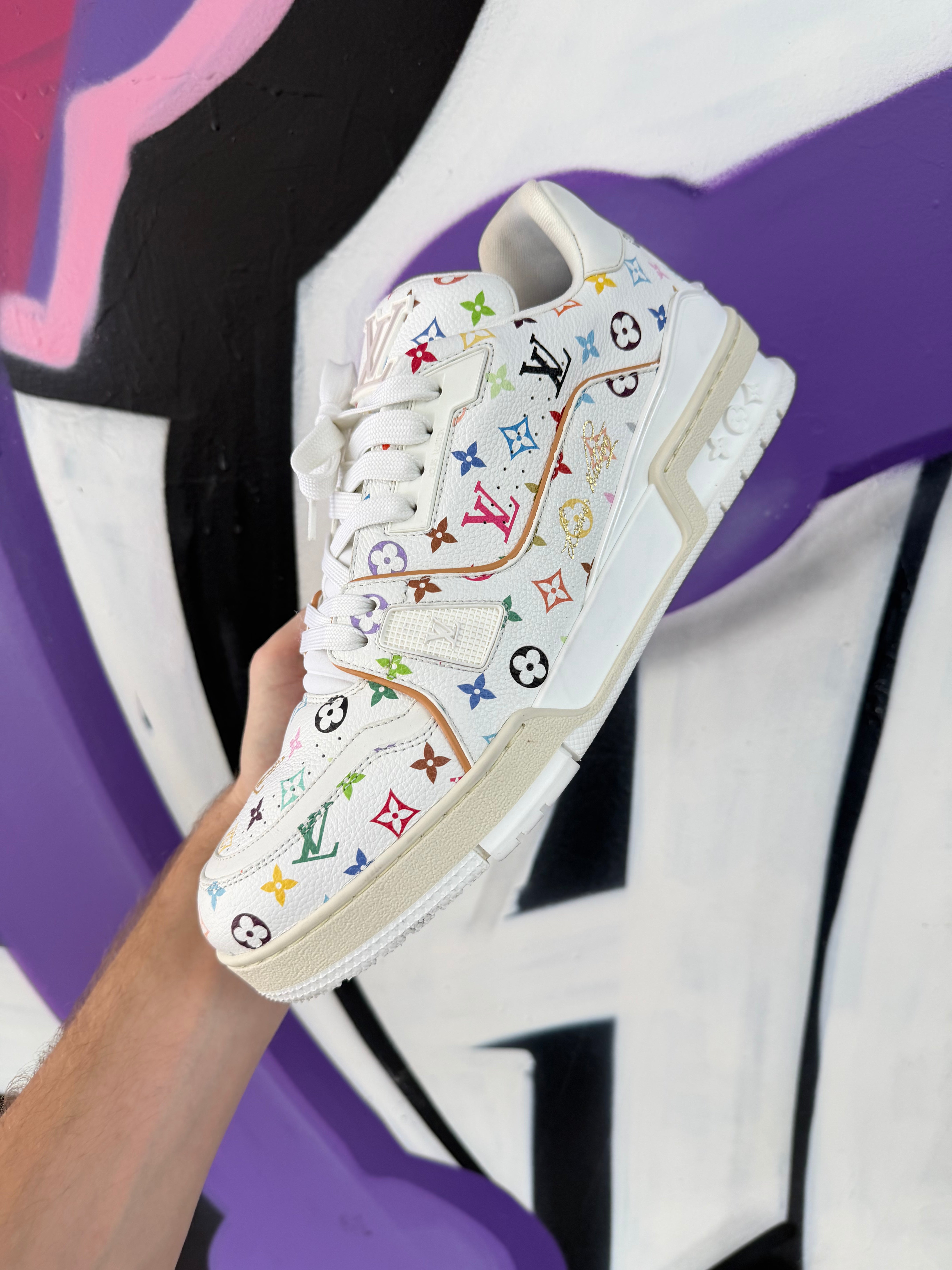 Louis Vuitton White Murakami Trainer Sneakers