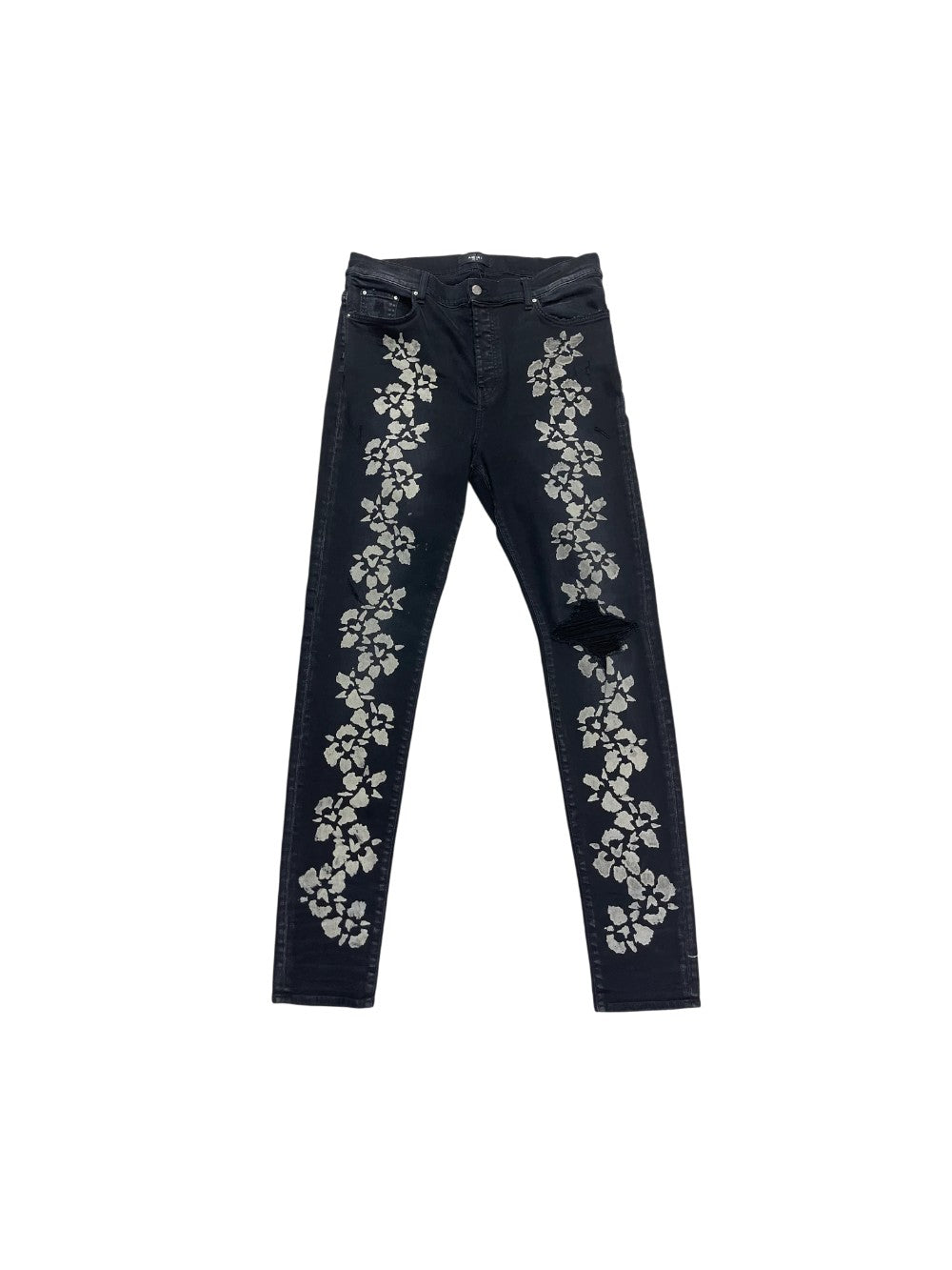 Amiri Hibiscus All Over Black Jeans