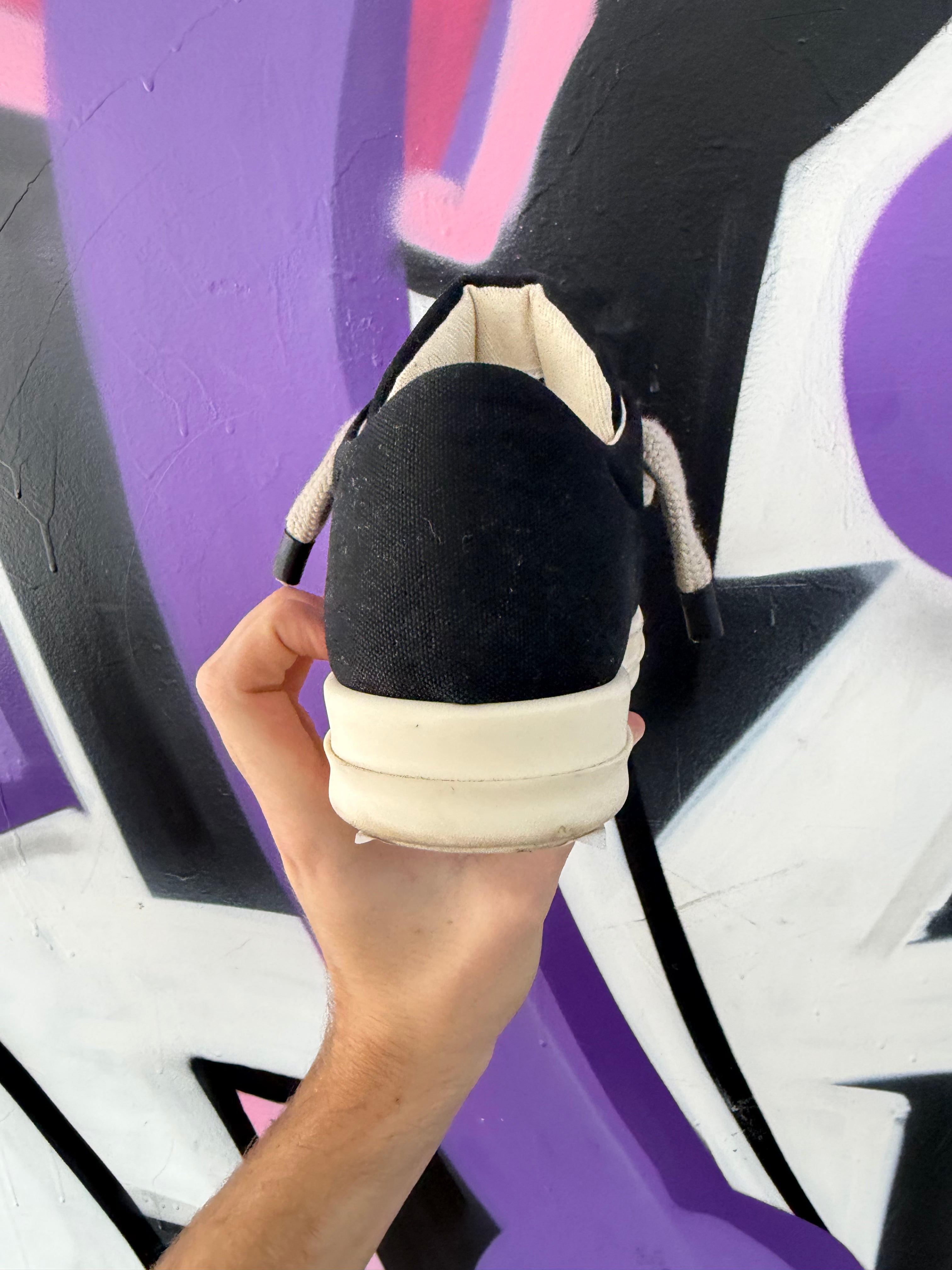 Rick Owens Black & Milk 'DRKSHDW' Padded Jumbo Lace Low Sneakers