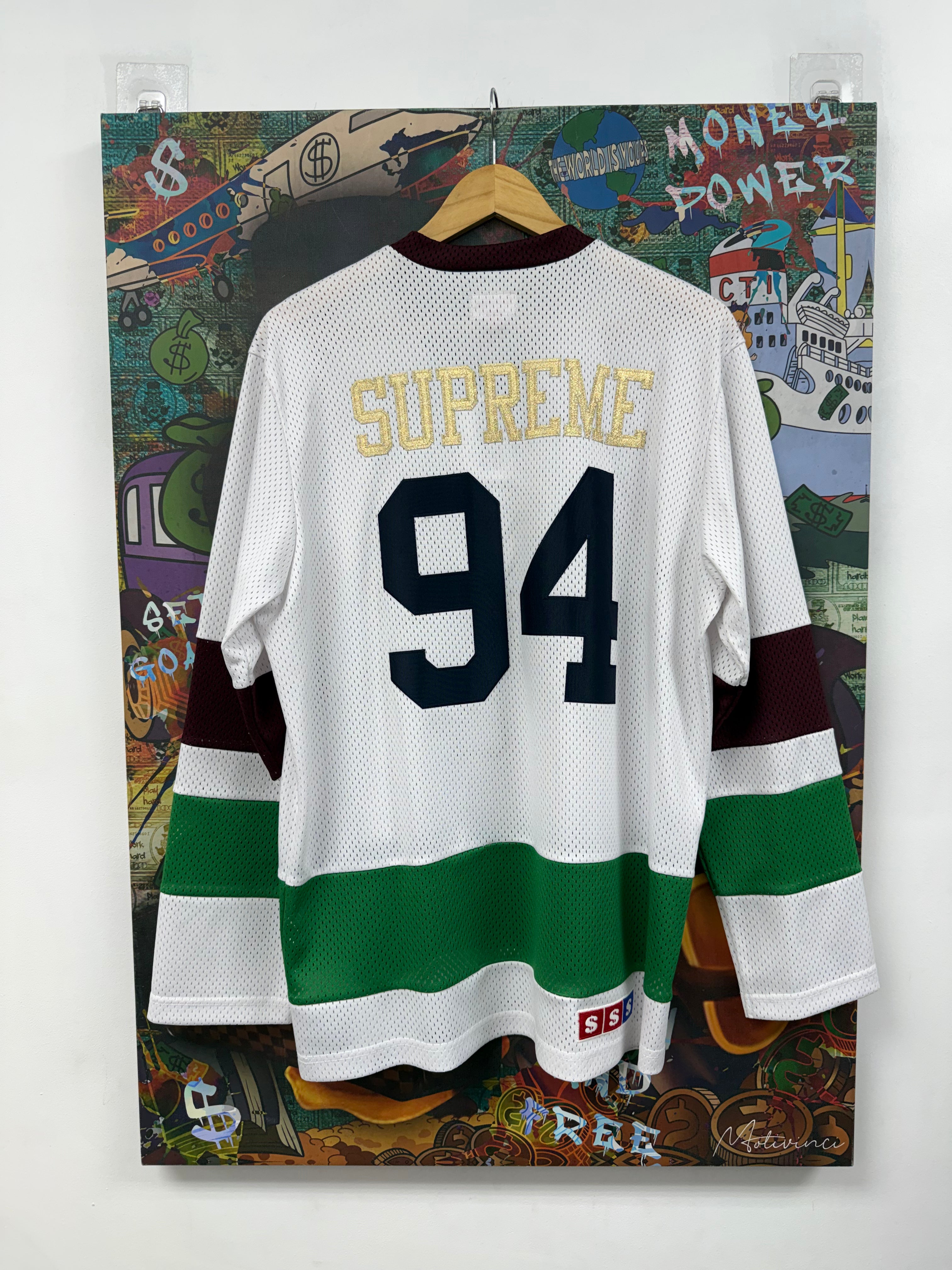Supreme White Maroon Green Ankh Jersey