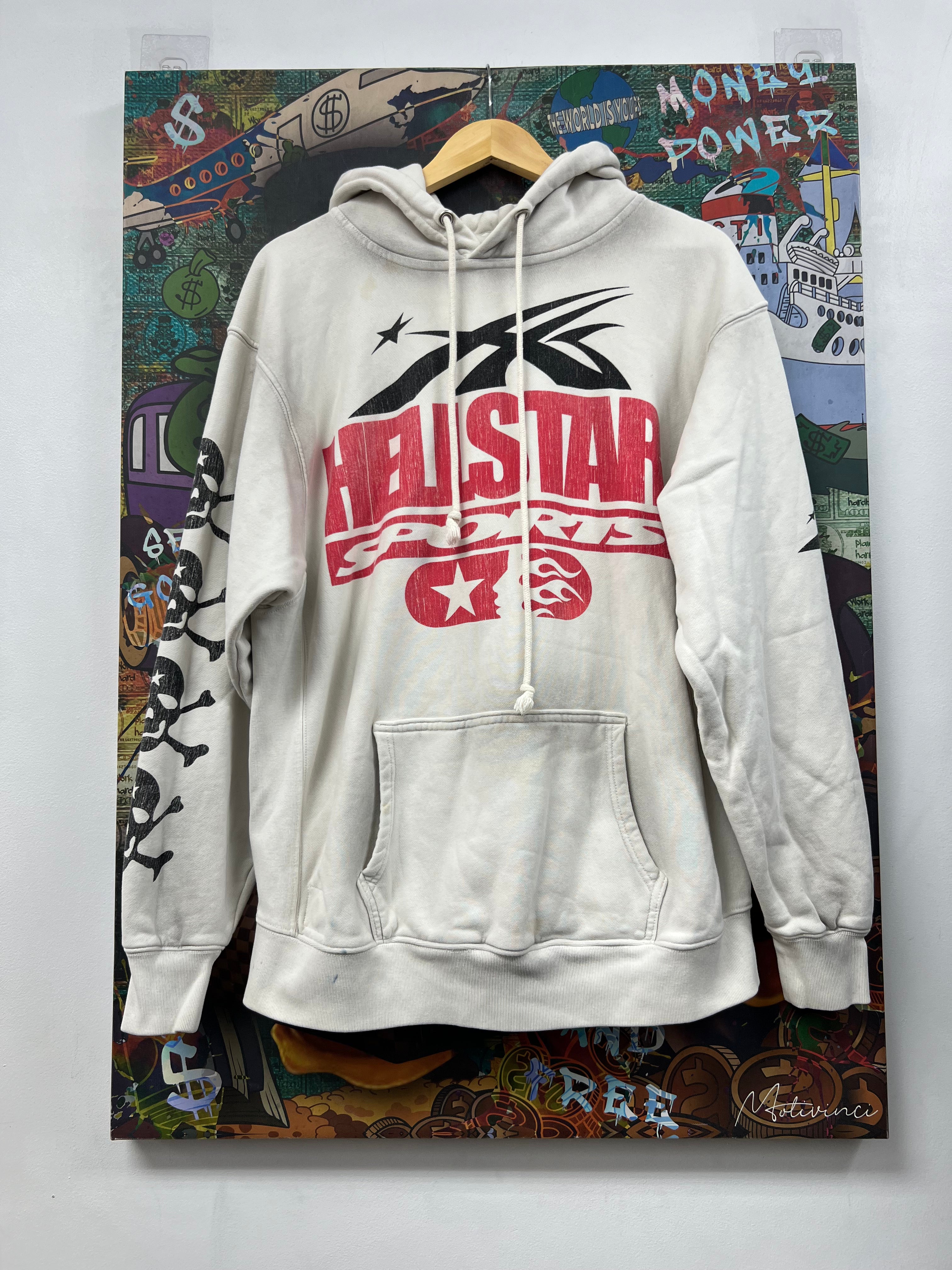 Hellstar White Black Red Sports Hoodie