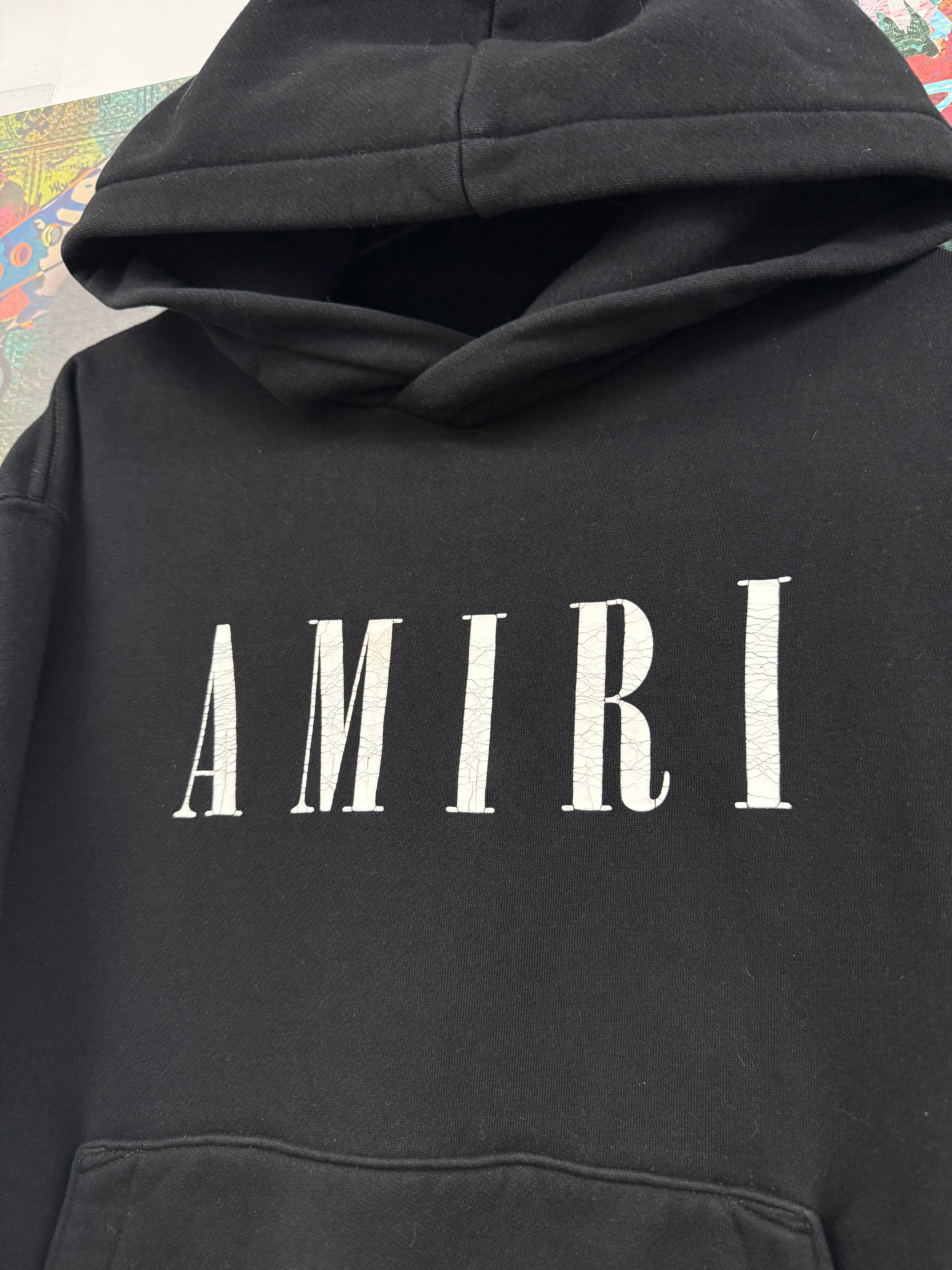 Amiri Black White Core Logo Hoodie