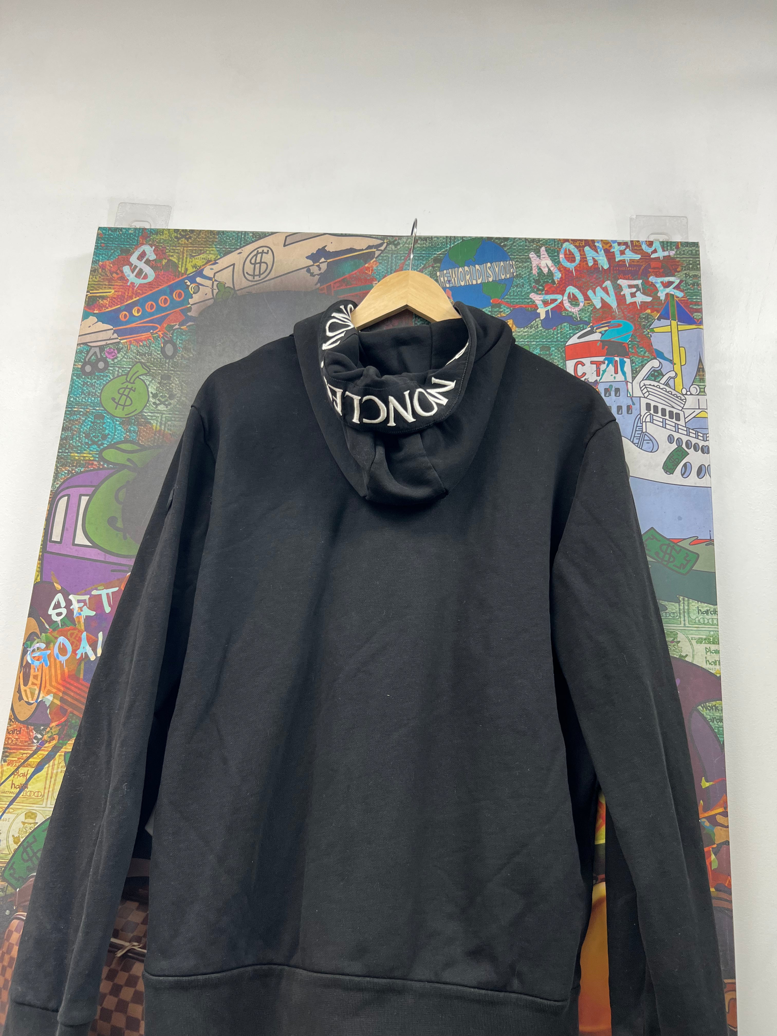 Moncler Black Tonal Logo Zip Up