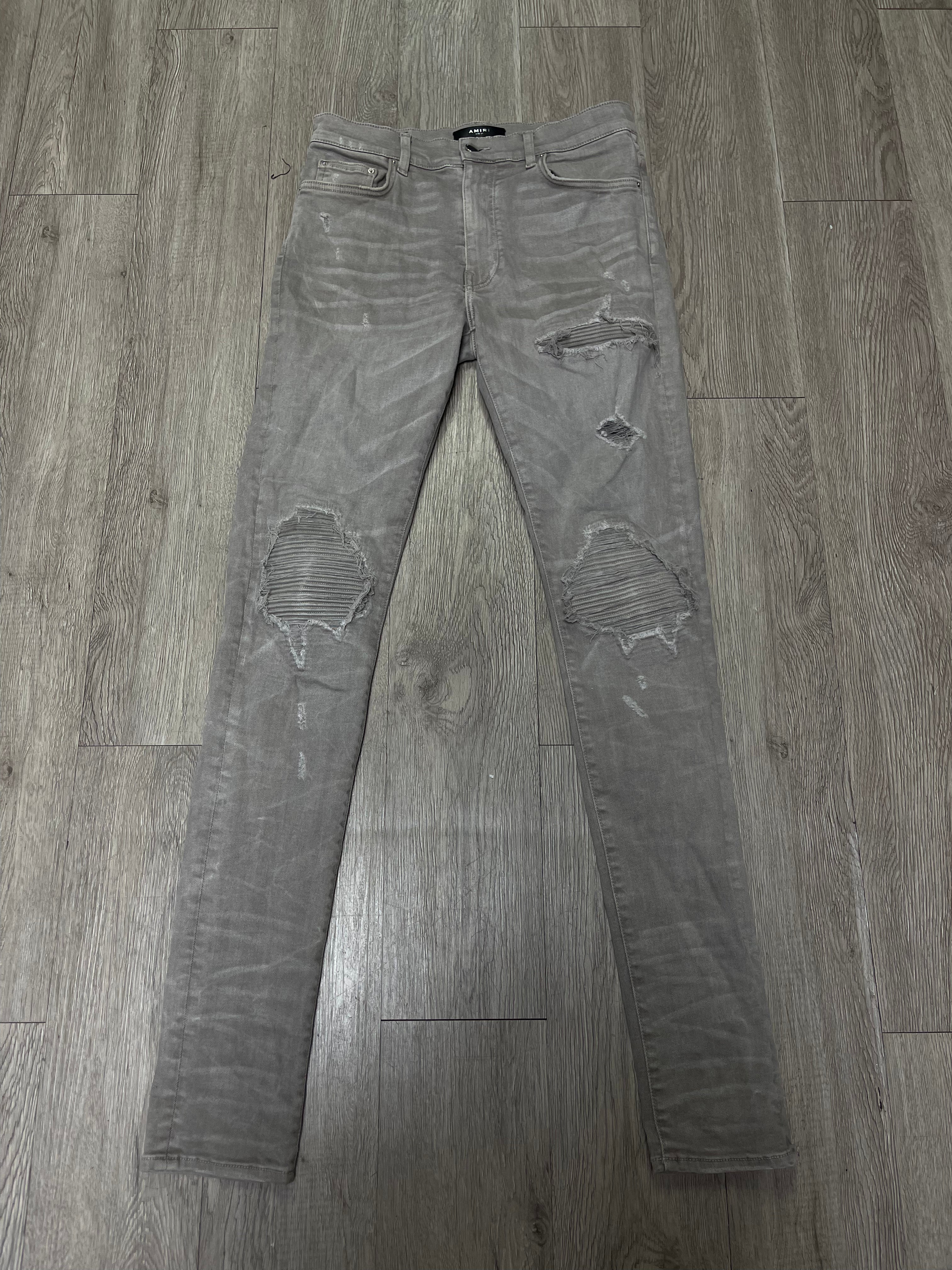 Amiri Tan Denim Patch Jeans
