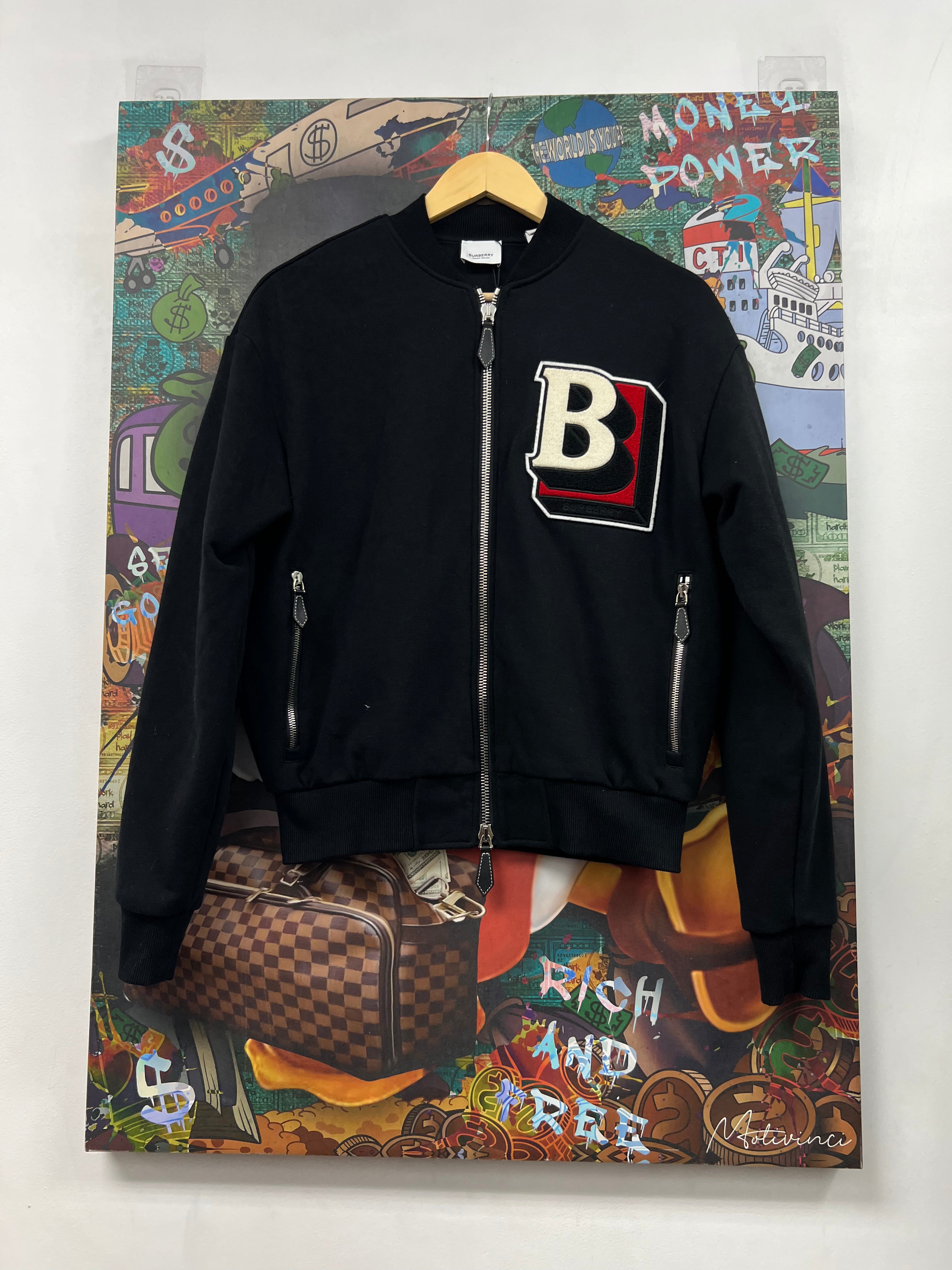 Burberry Black Red Baseball Zip Up