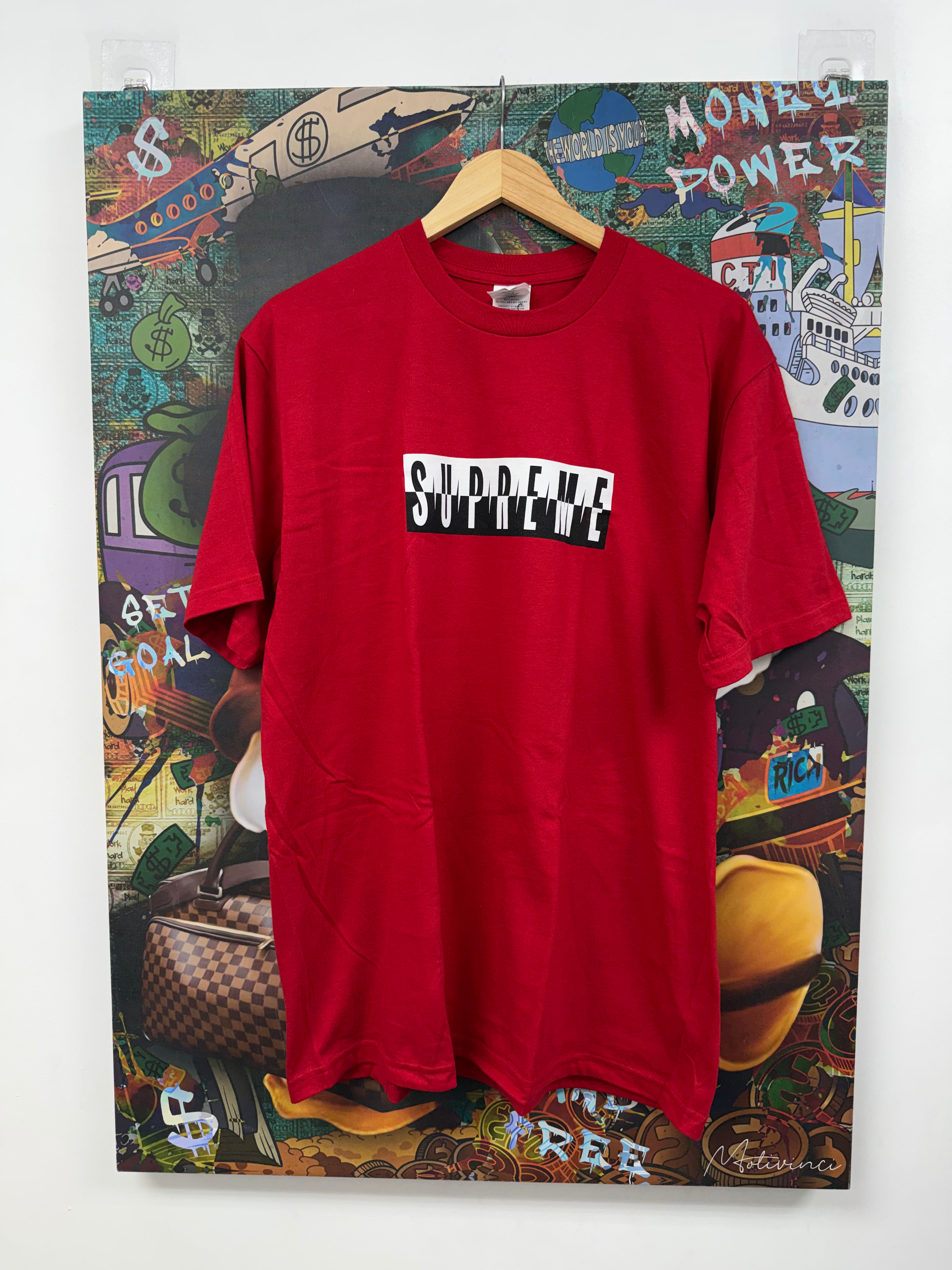 Supreme Red Split Logo Tee