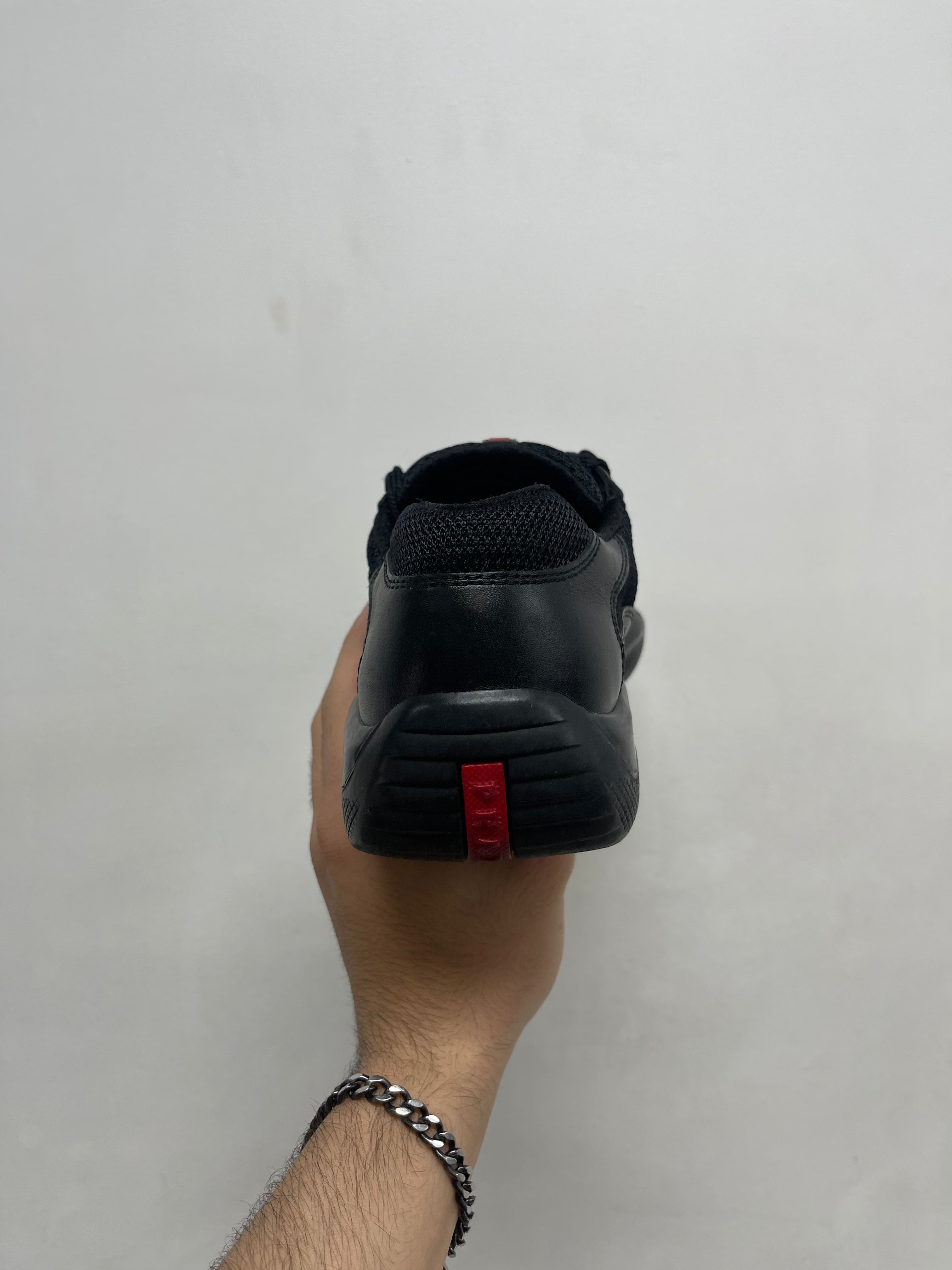 Prada Black Leather Cups Sneakers