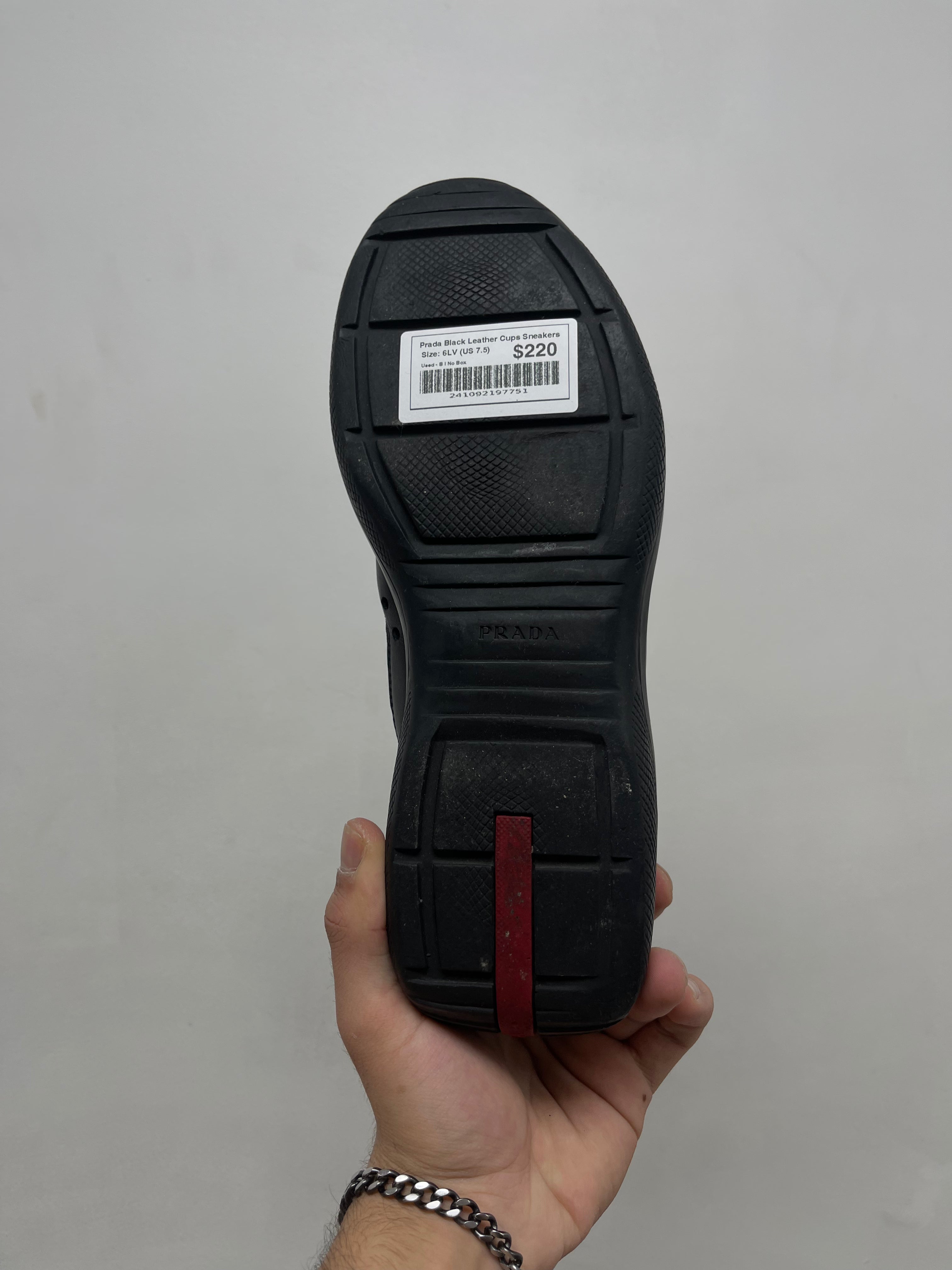 Prada Black Leather Cups Sneakers