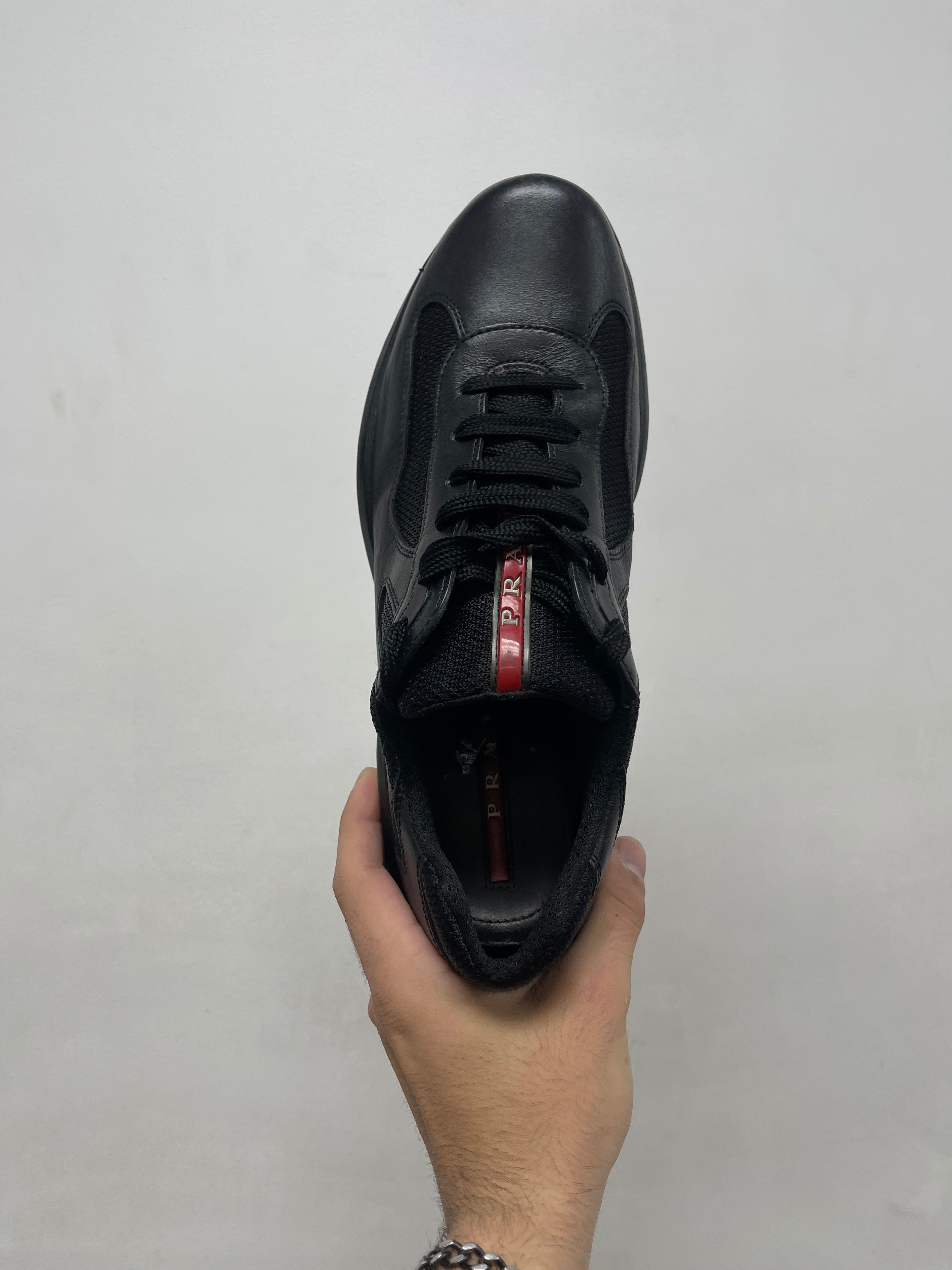 Prada Black Leather Cups Sneakers