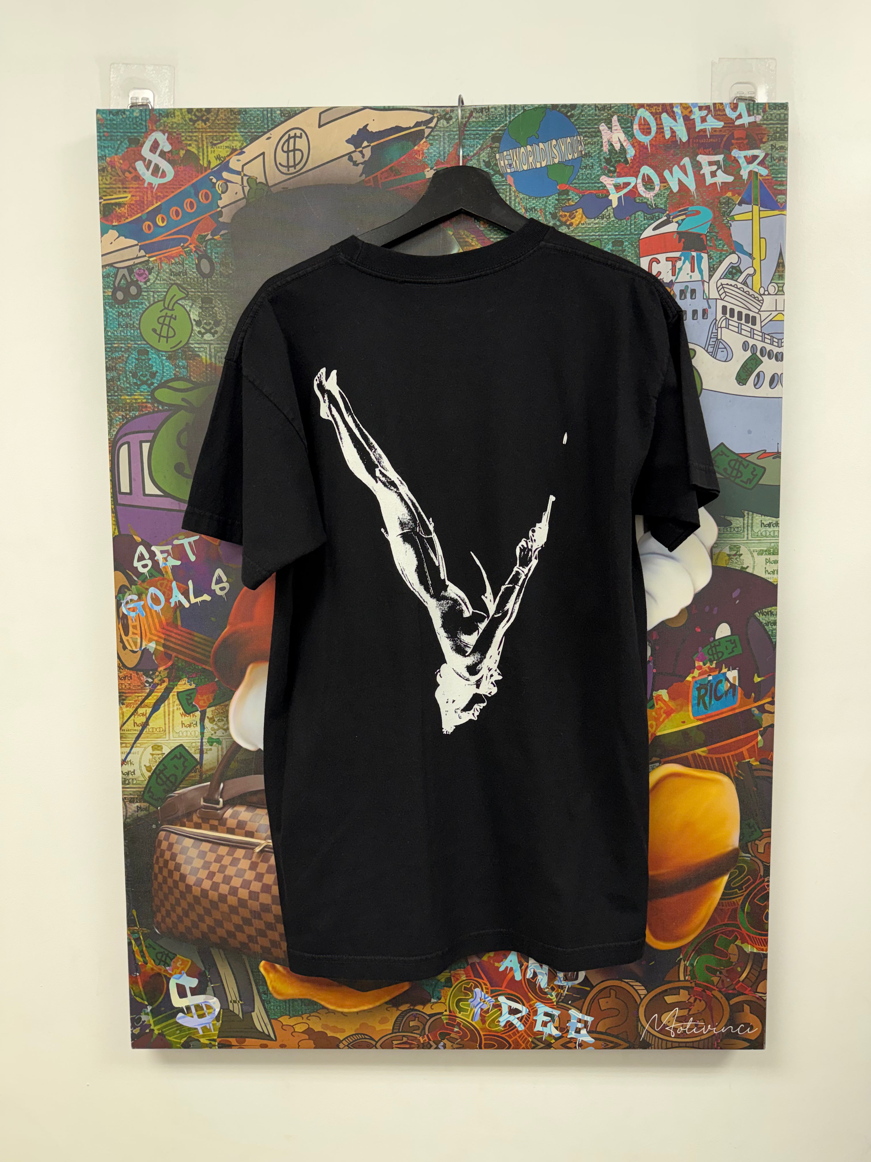 Vlone Black USA Falling Girl Tee