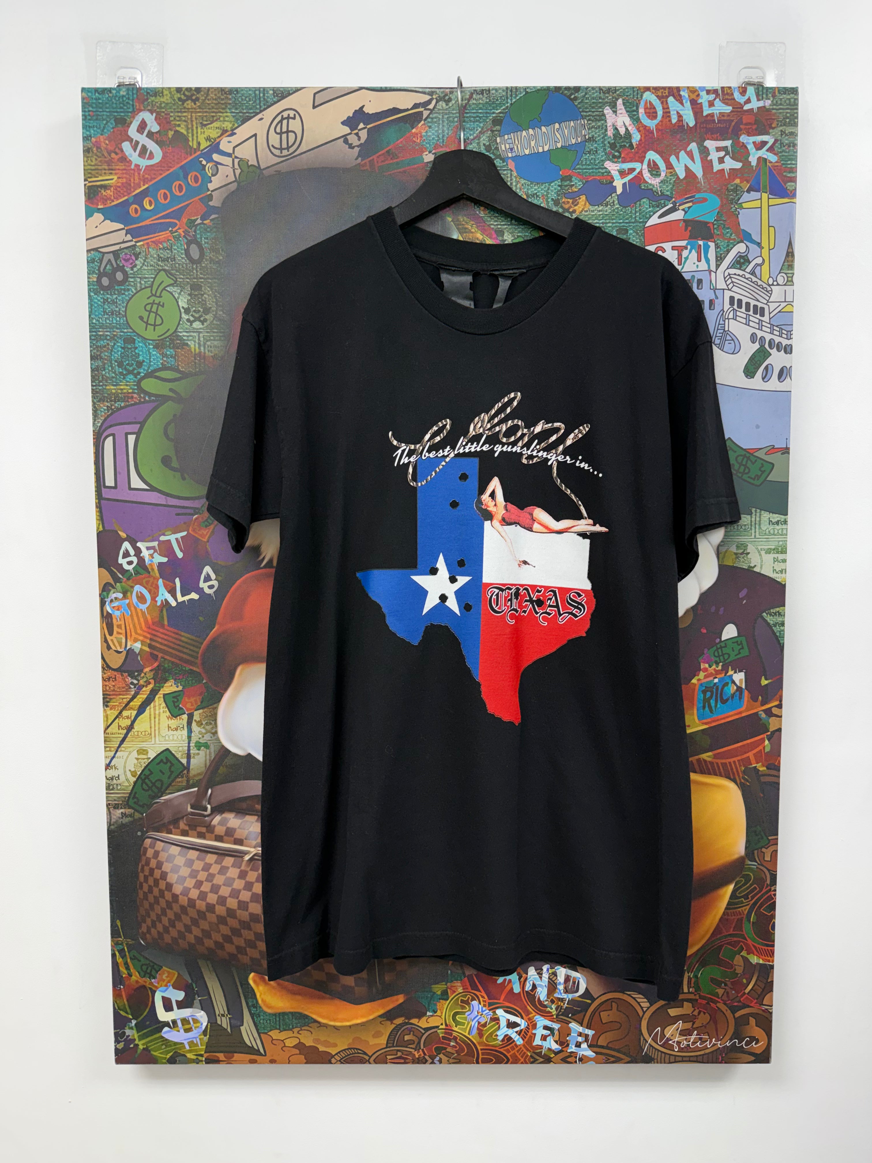 Vlone Black USA Falling Girl Tee