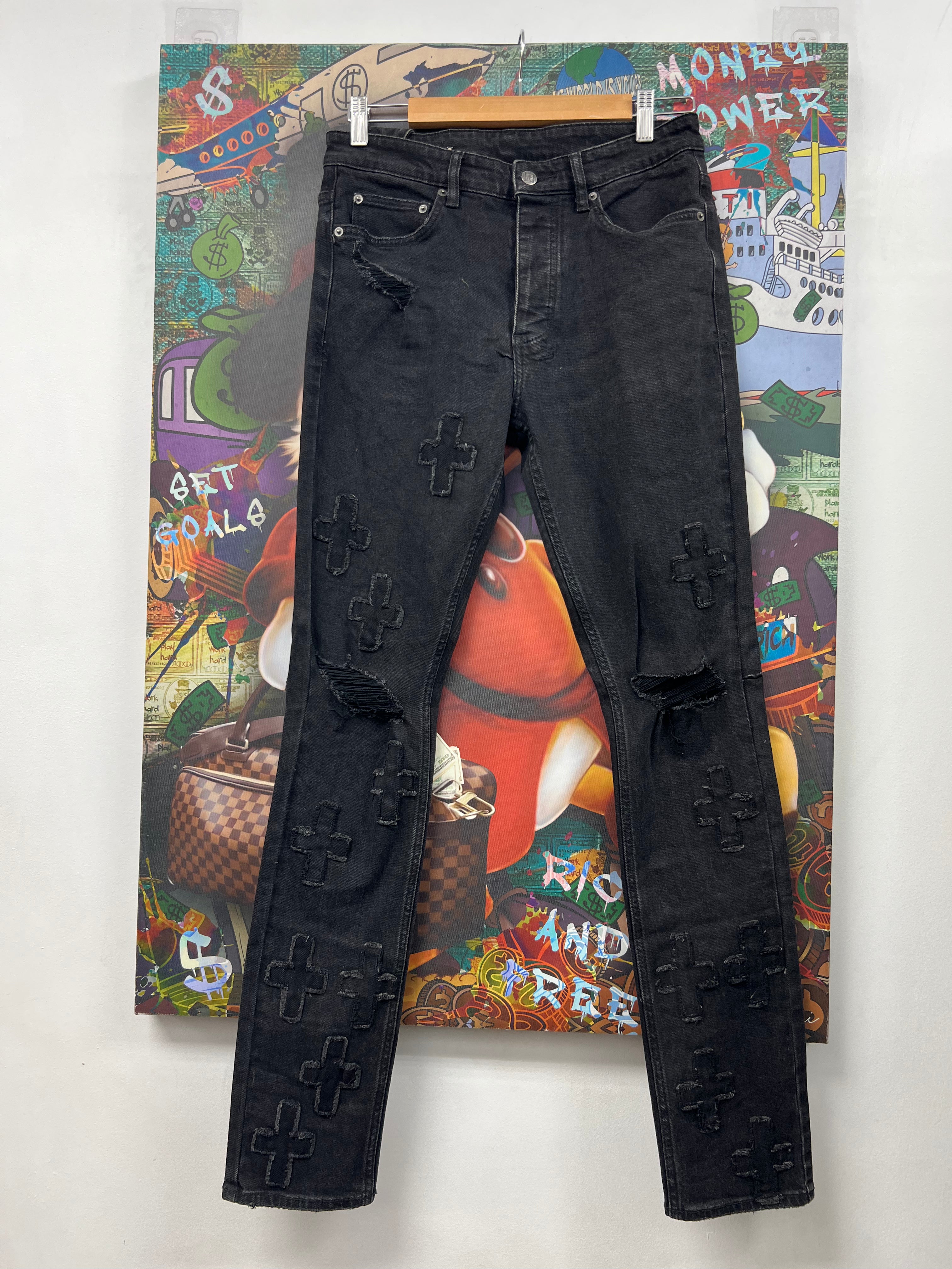 Ksubi Black Plus Patchwork Jeans