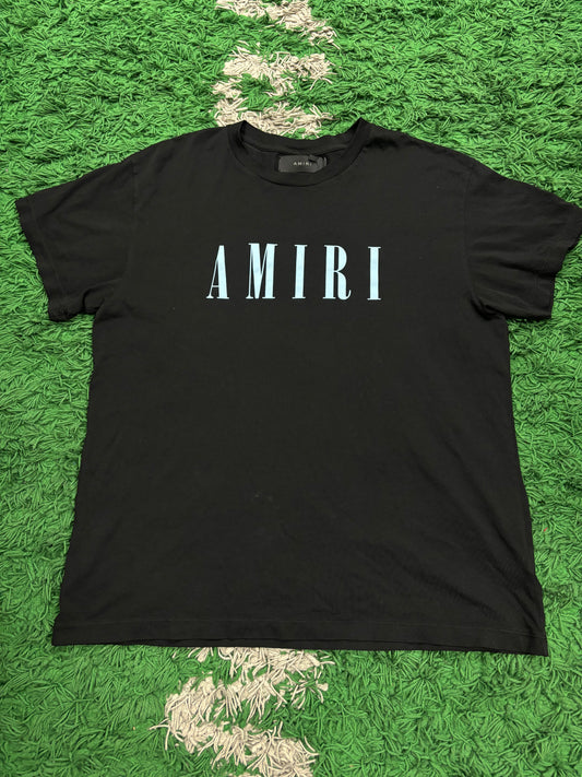 Amiri Core Logo Tee Black Baby Blue Used Small