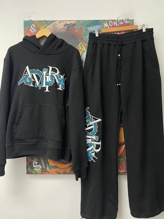 Amiri Year of the Dragon Sweatsuit Black Used Large, XL