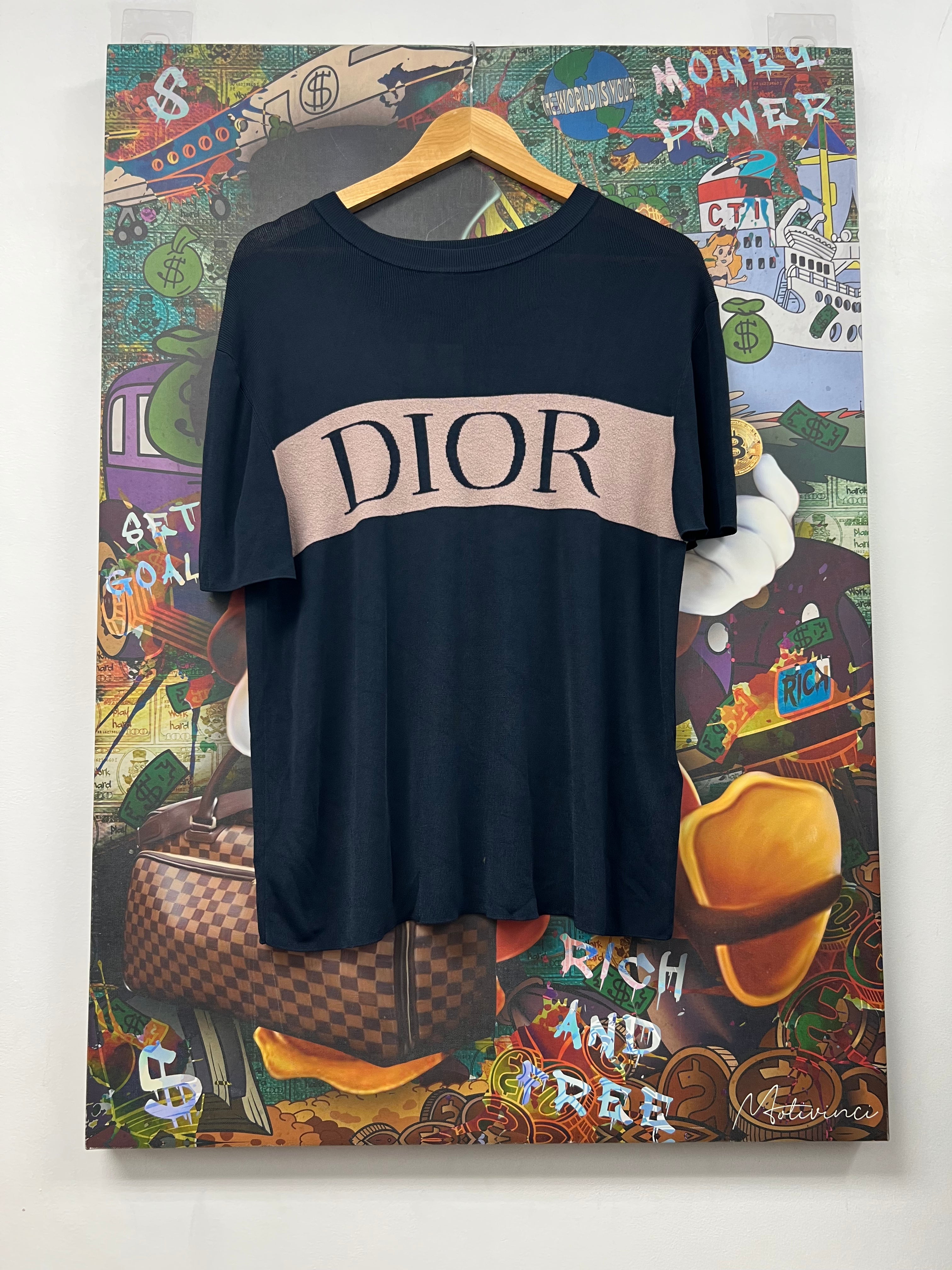 Dior Navy Pink Knit Tee