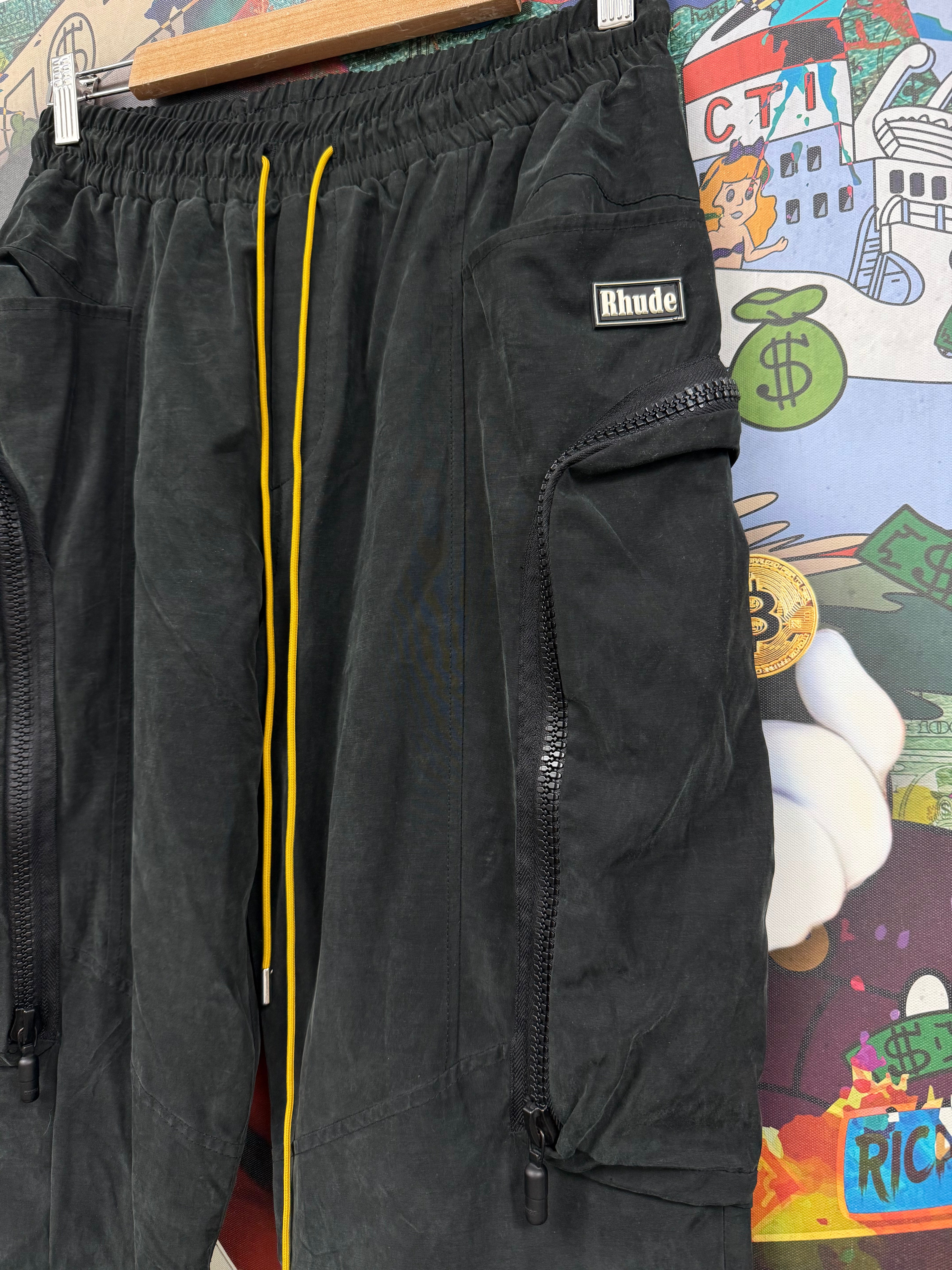 Rhude Black Green Cargo Pants