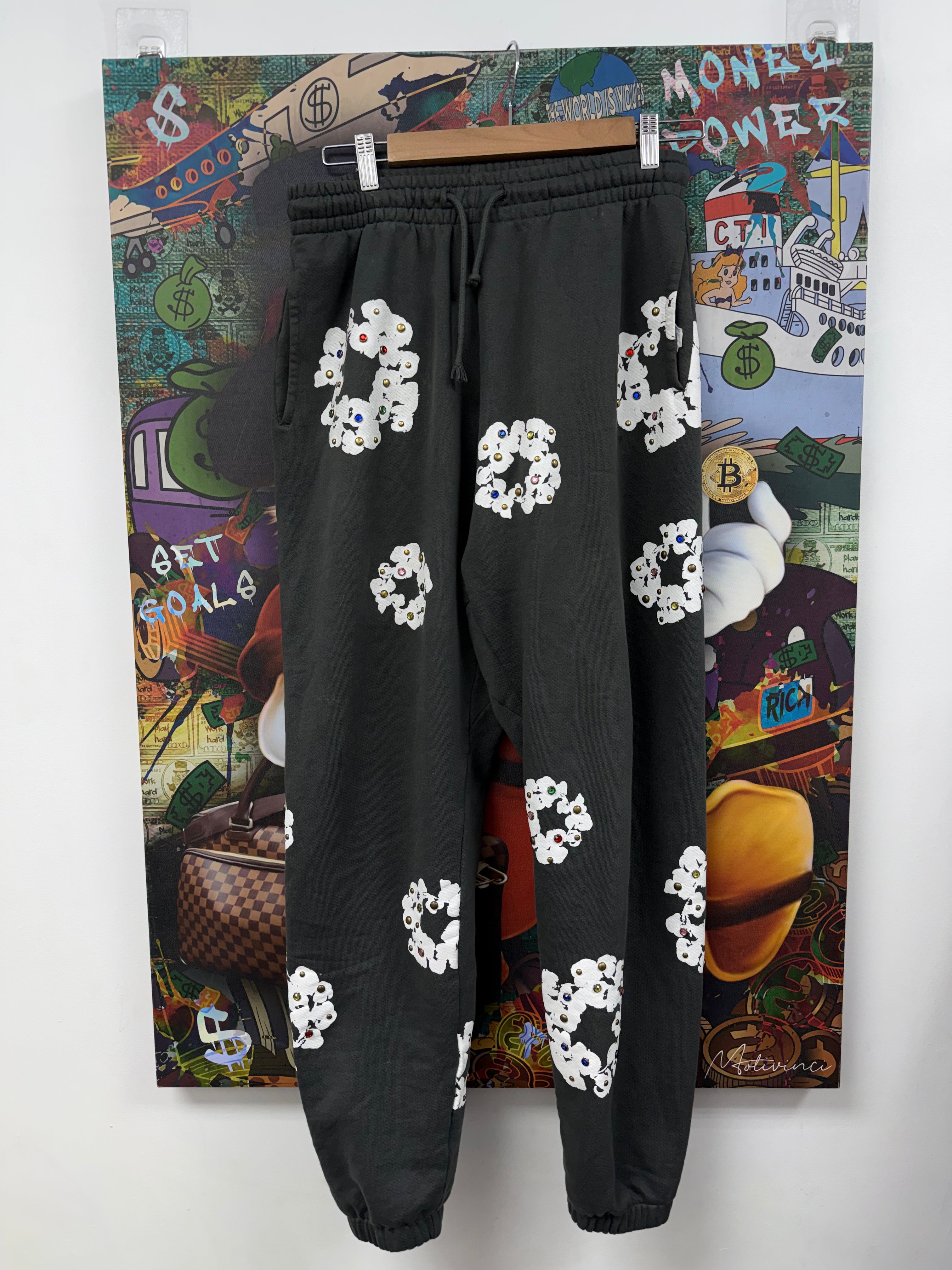 Denim Tears Grey Rhinestone Sweats