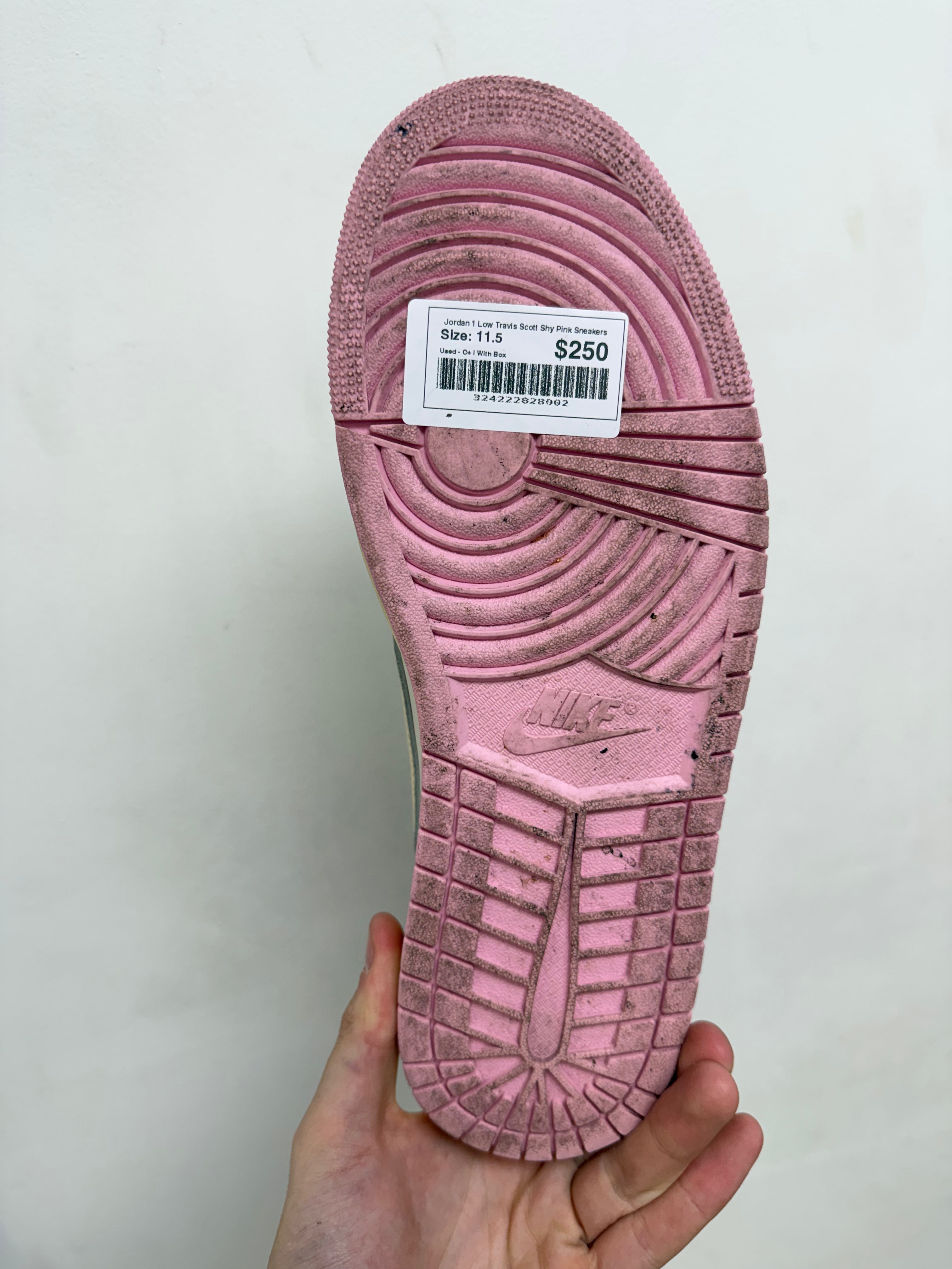 Jordan 1 Low Travis Scott Shy Pink Sneakers