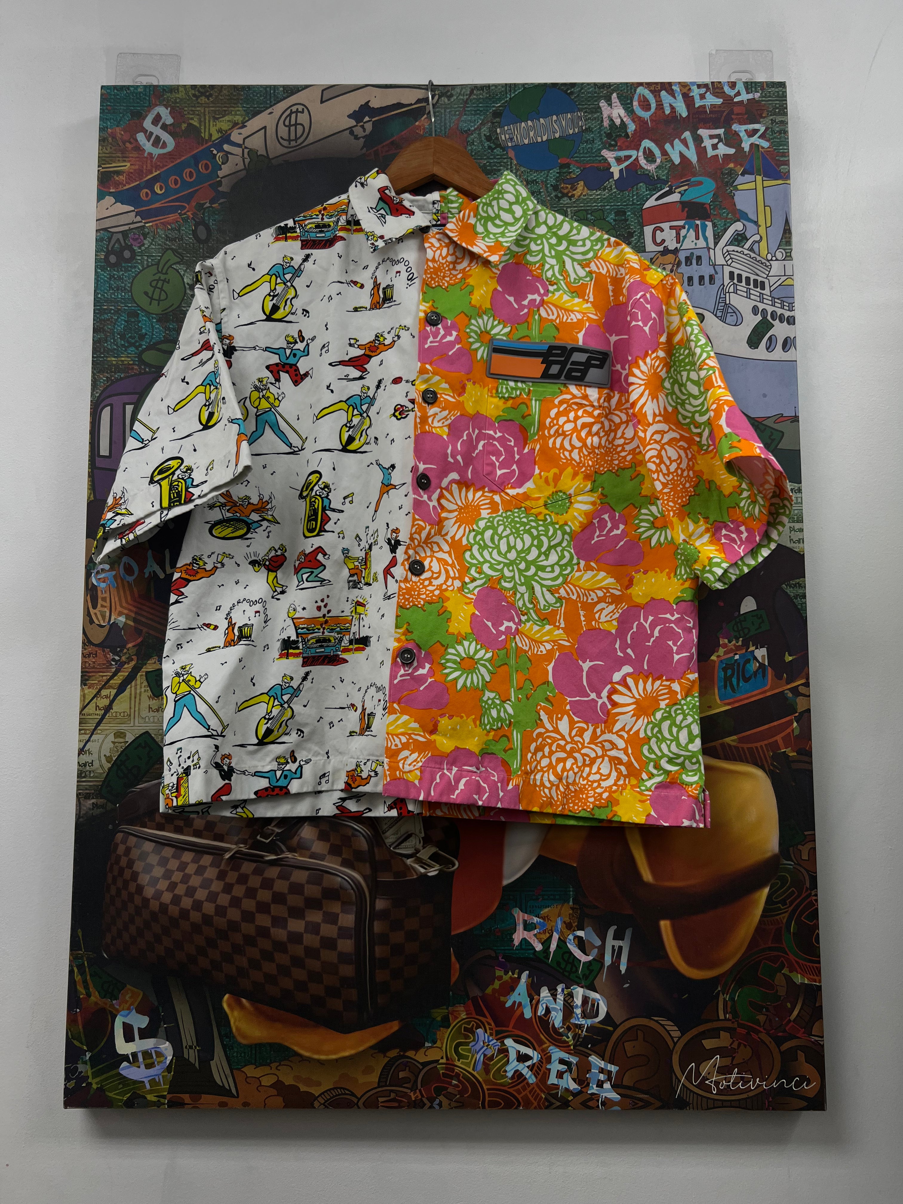 Prada Multi Floral Double Match Button Up