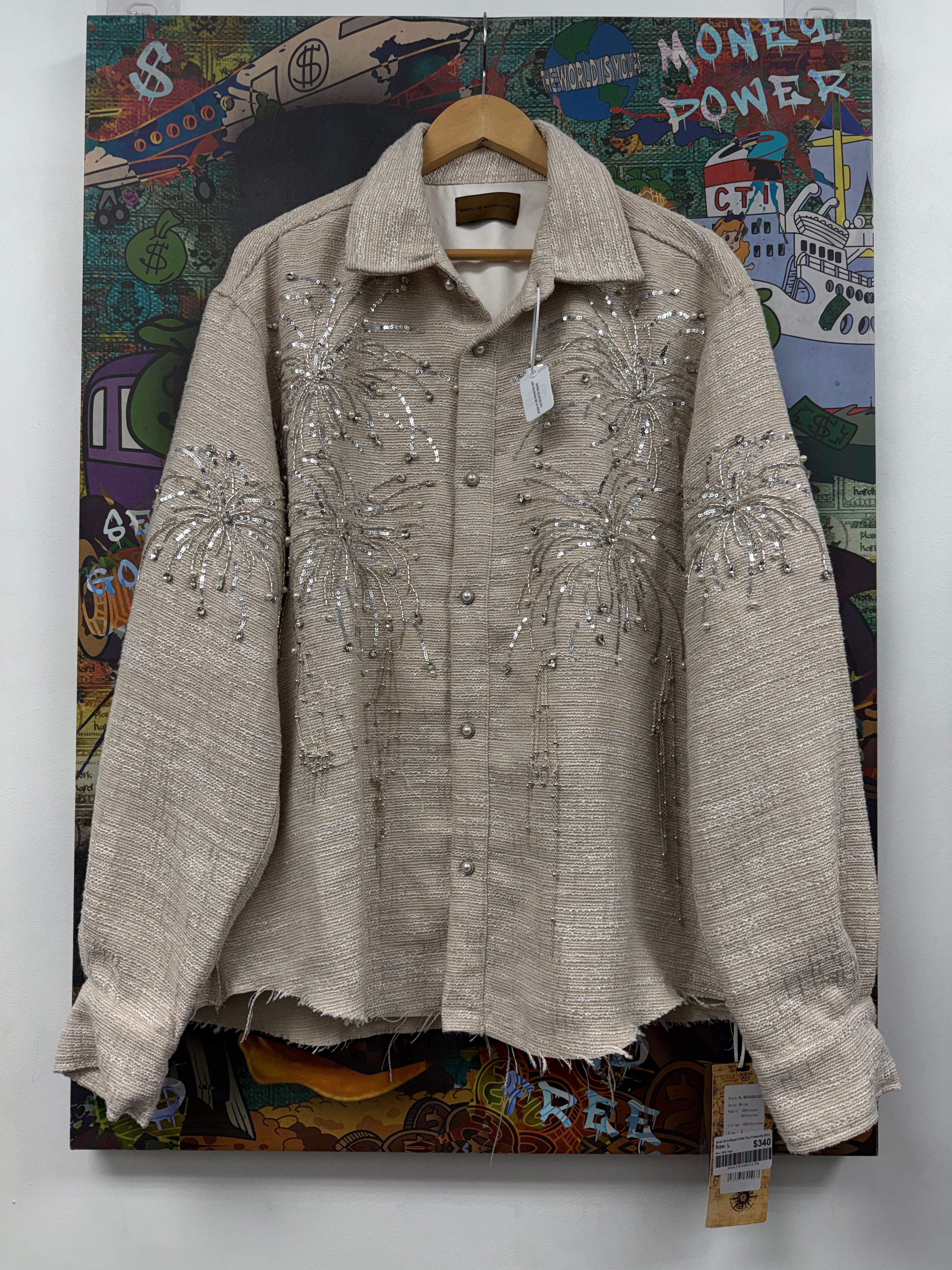 Birth Of A Royal Child Tan Fireworks Shirt