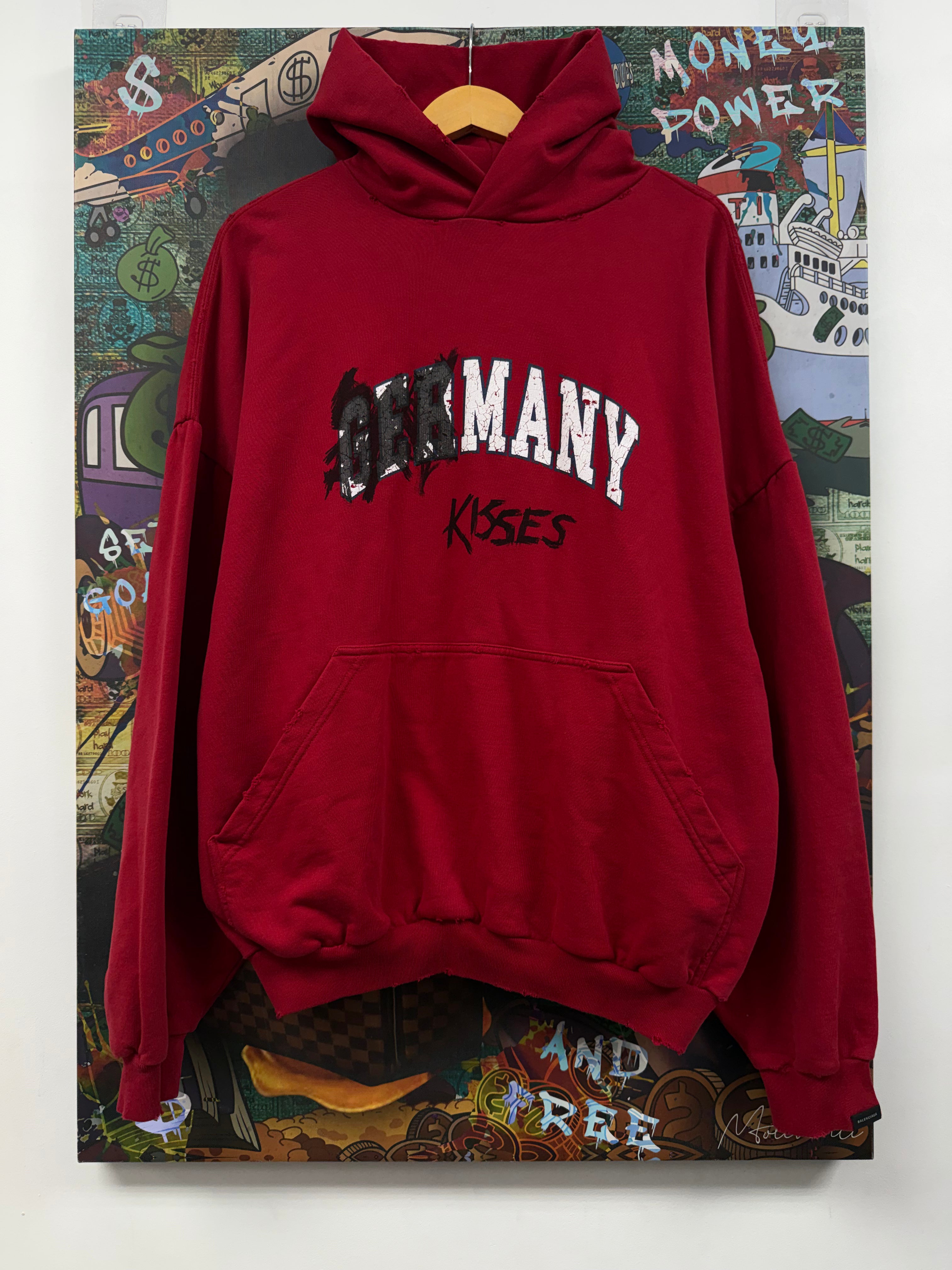 Balenciaga Red Distressed Germany (1) Hoodie