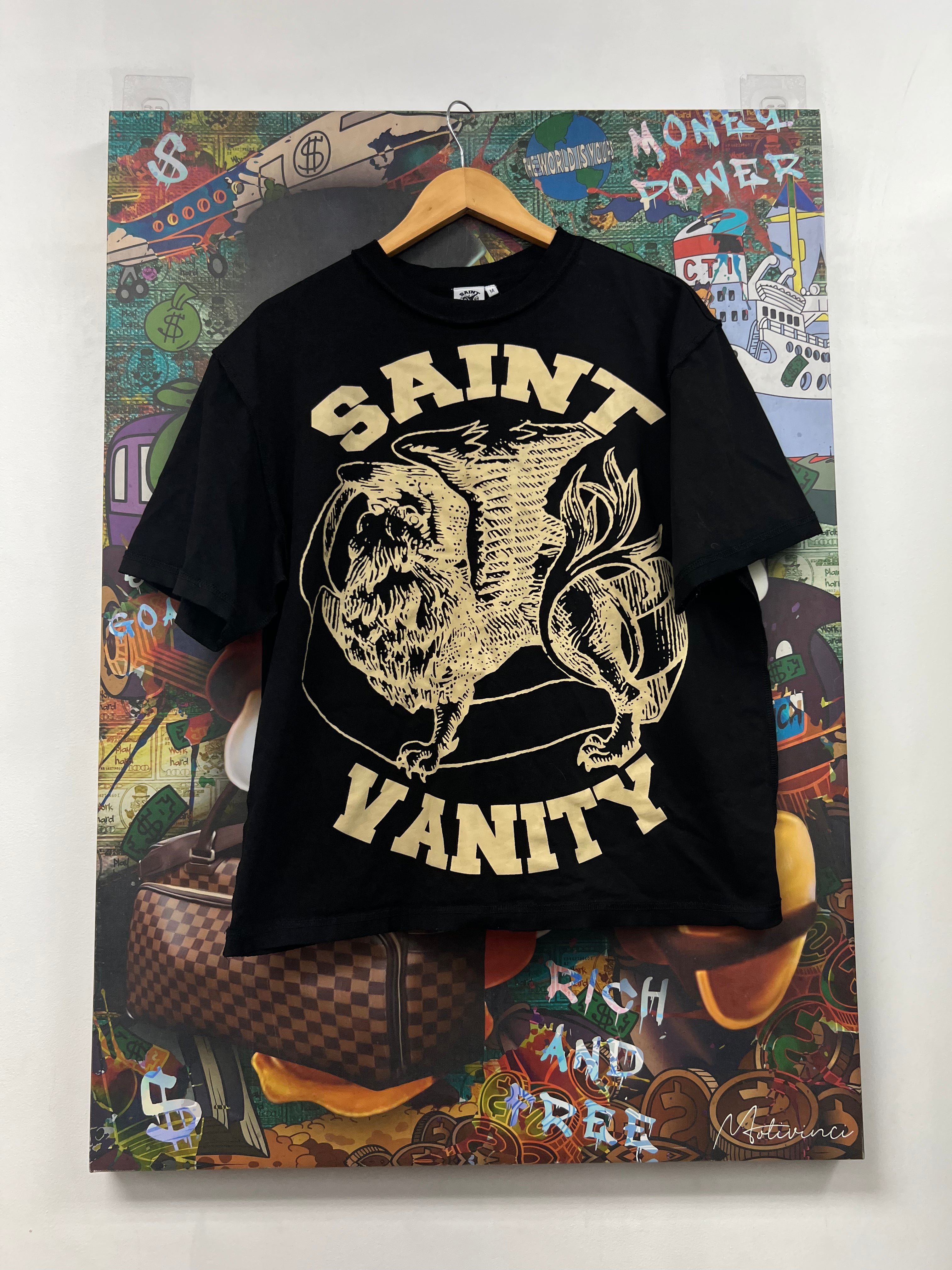Saint Vanity Black Cream Tee