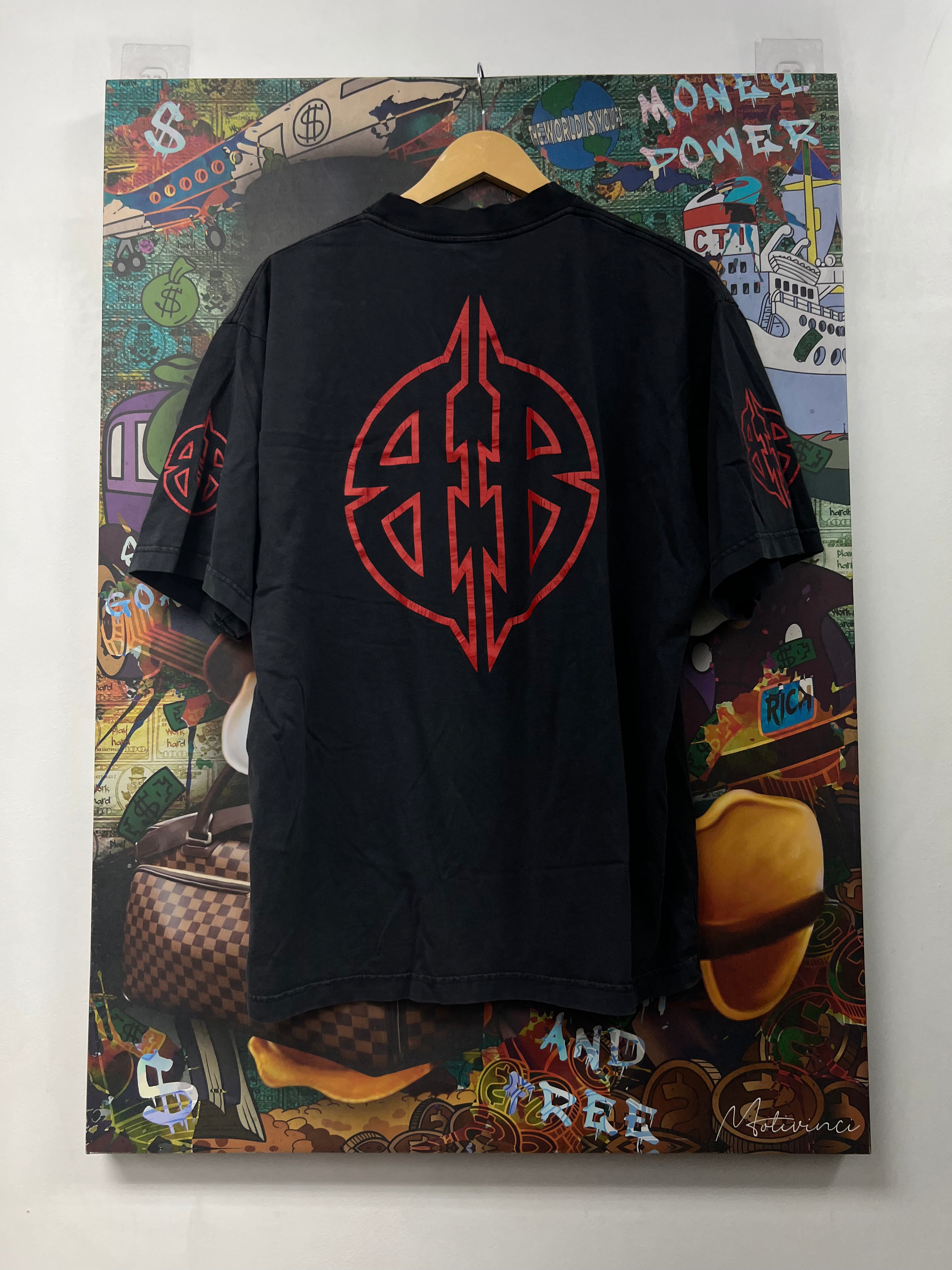 Balenciaga Black Red BB Logo Tee