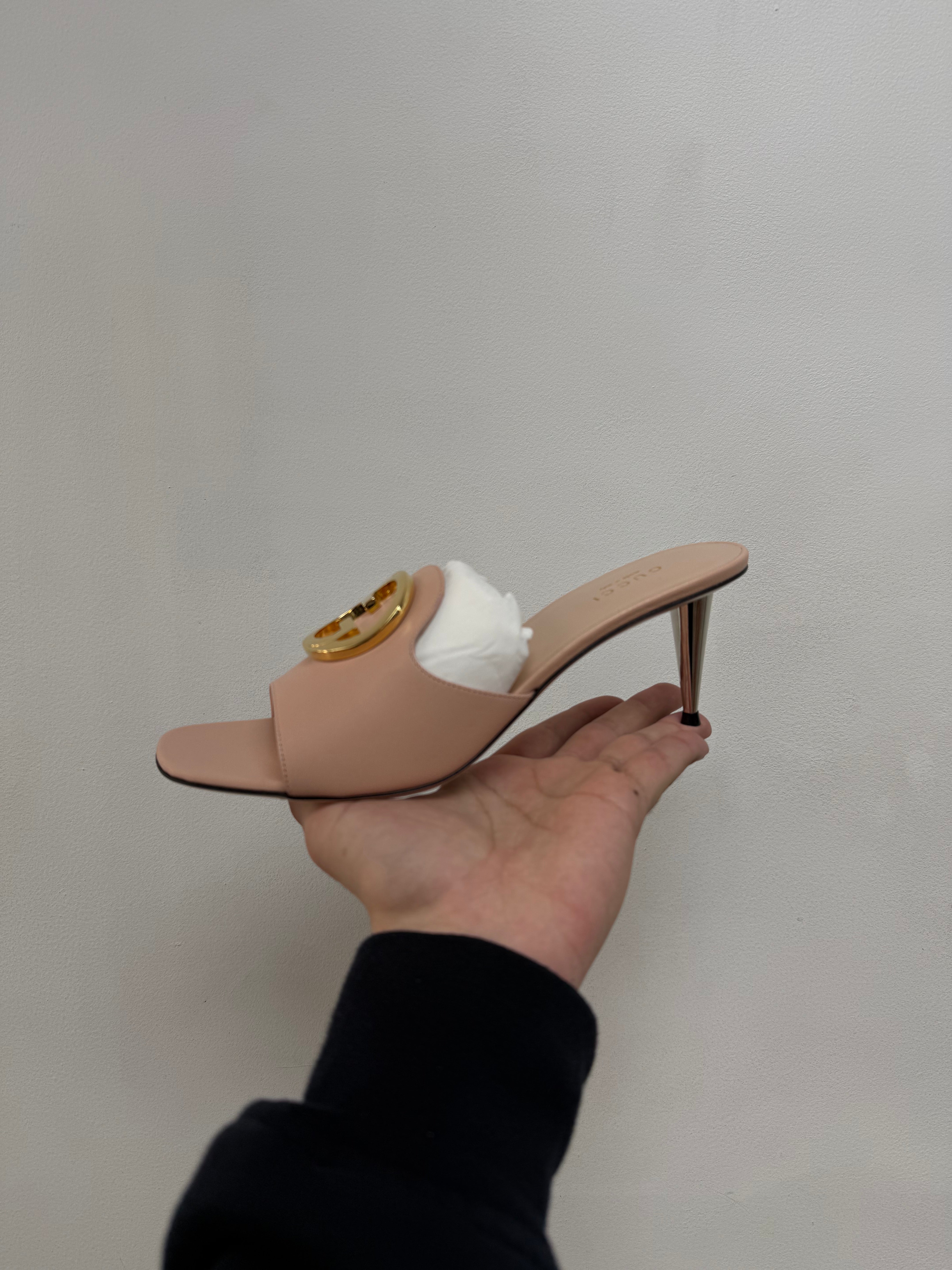 Gucci Pink Blondie Sandal Heels