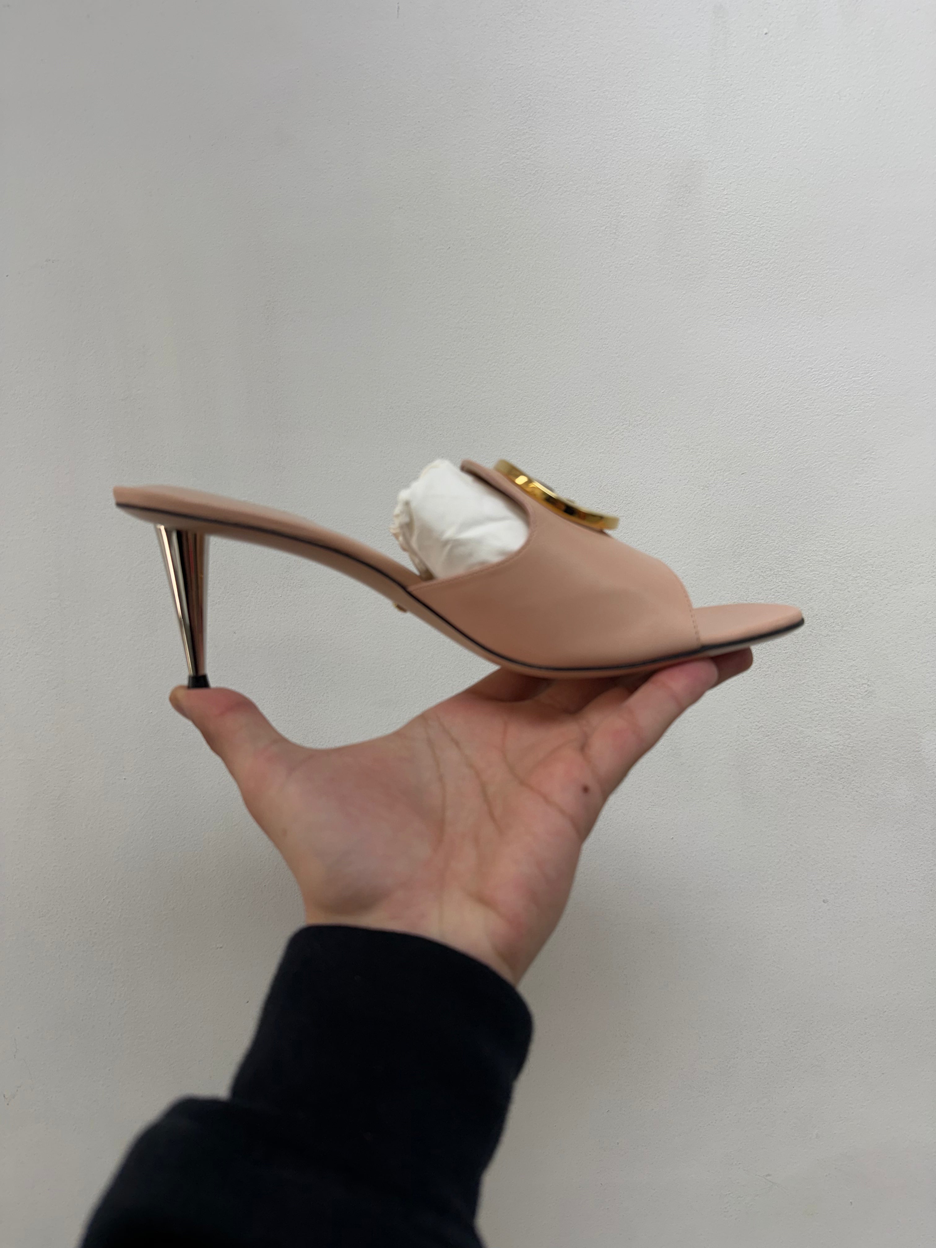 Gucci Pink Blondie Sandal Heels