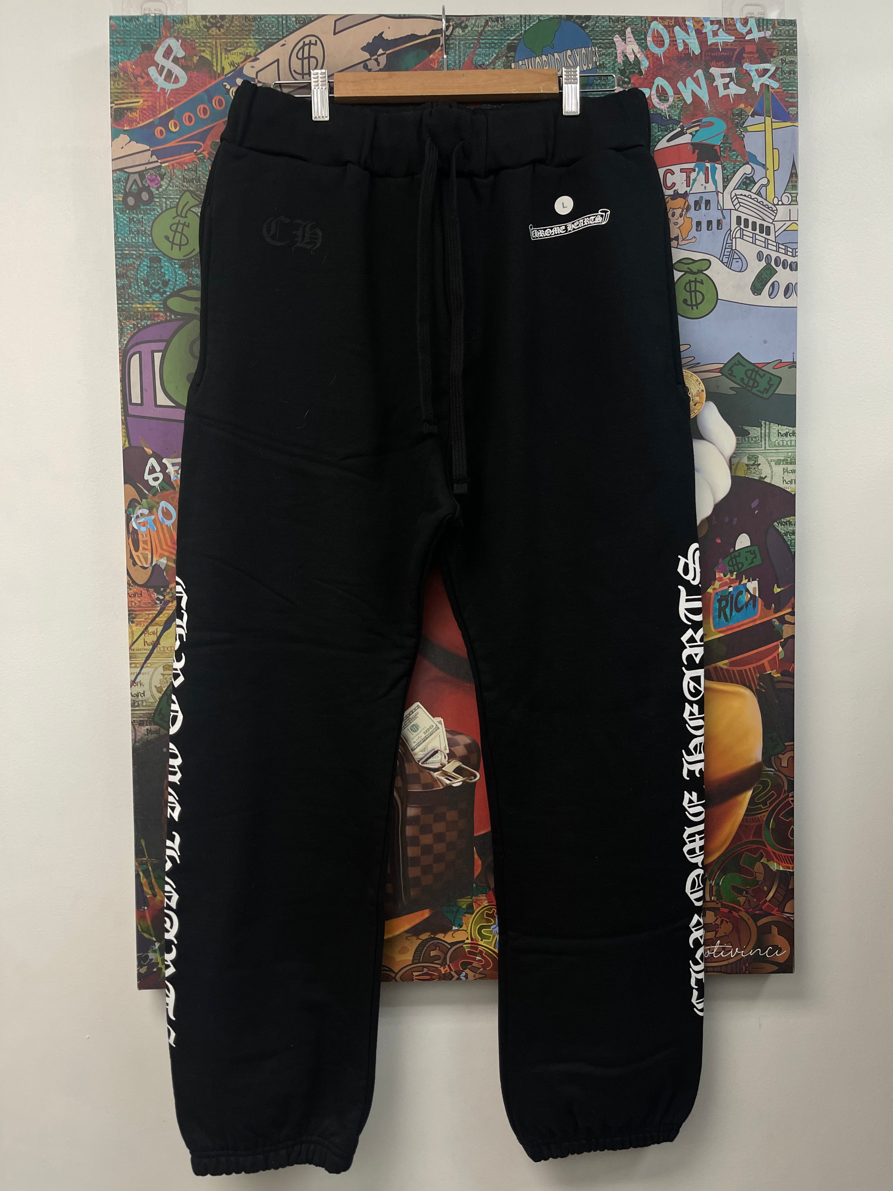 Chrome Hearts Black Scroll Logo Sweats