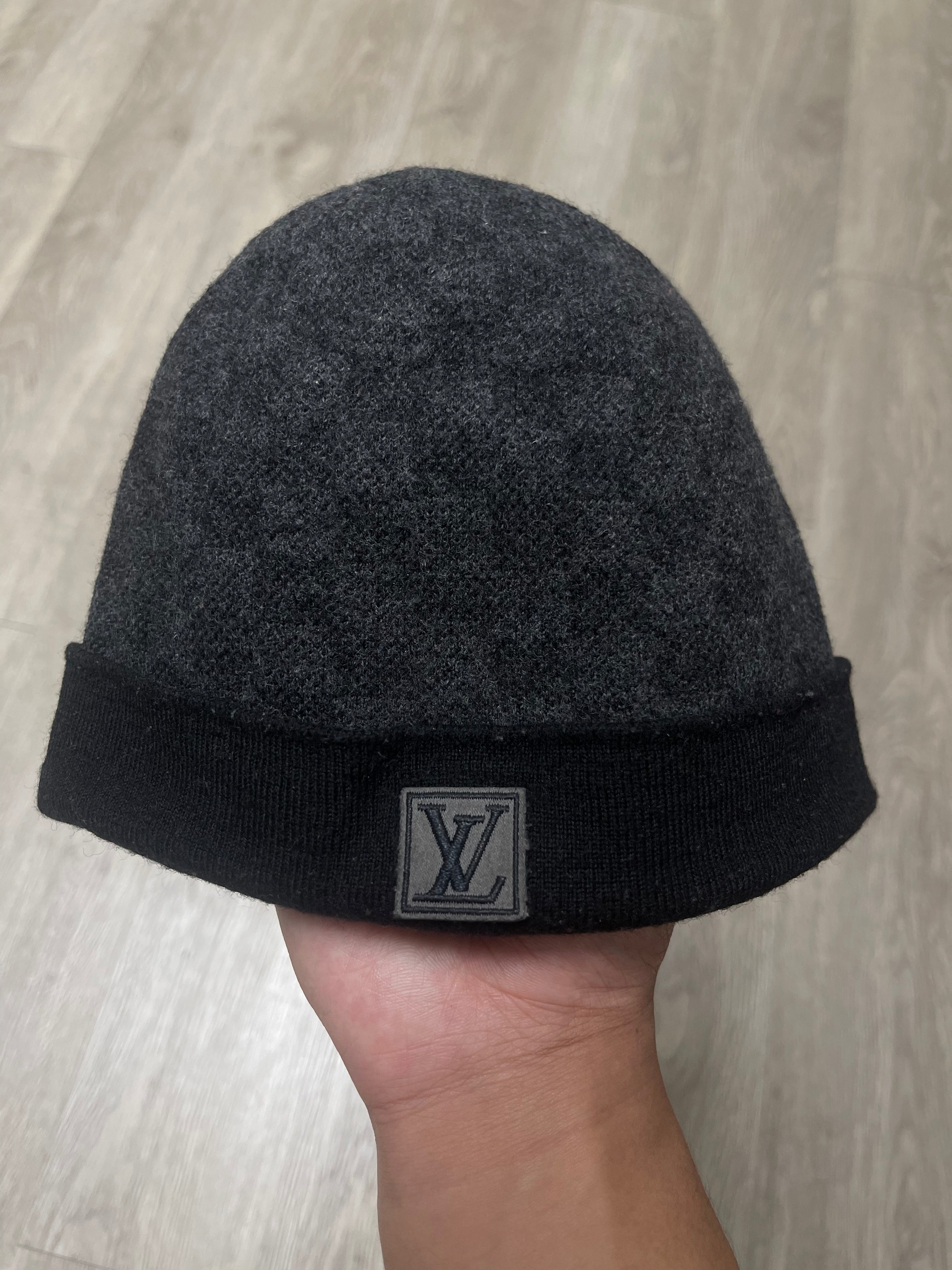 Louis Vuitton Black Grey Damier (Shrunk) Beanie