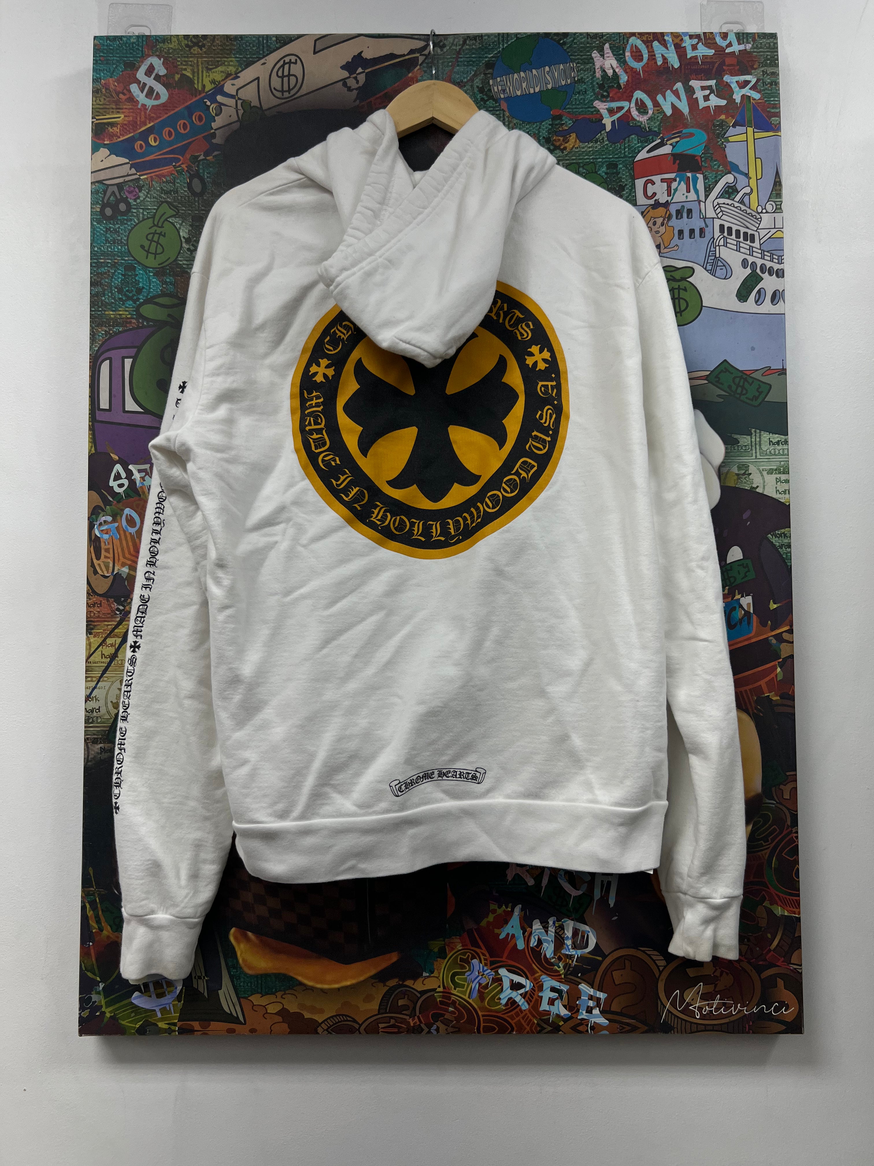 Chrome  Hearts White Yellow Made In Hollywood Plus Hoodie