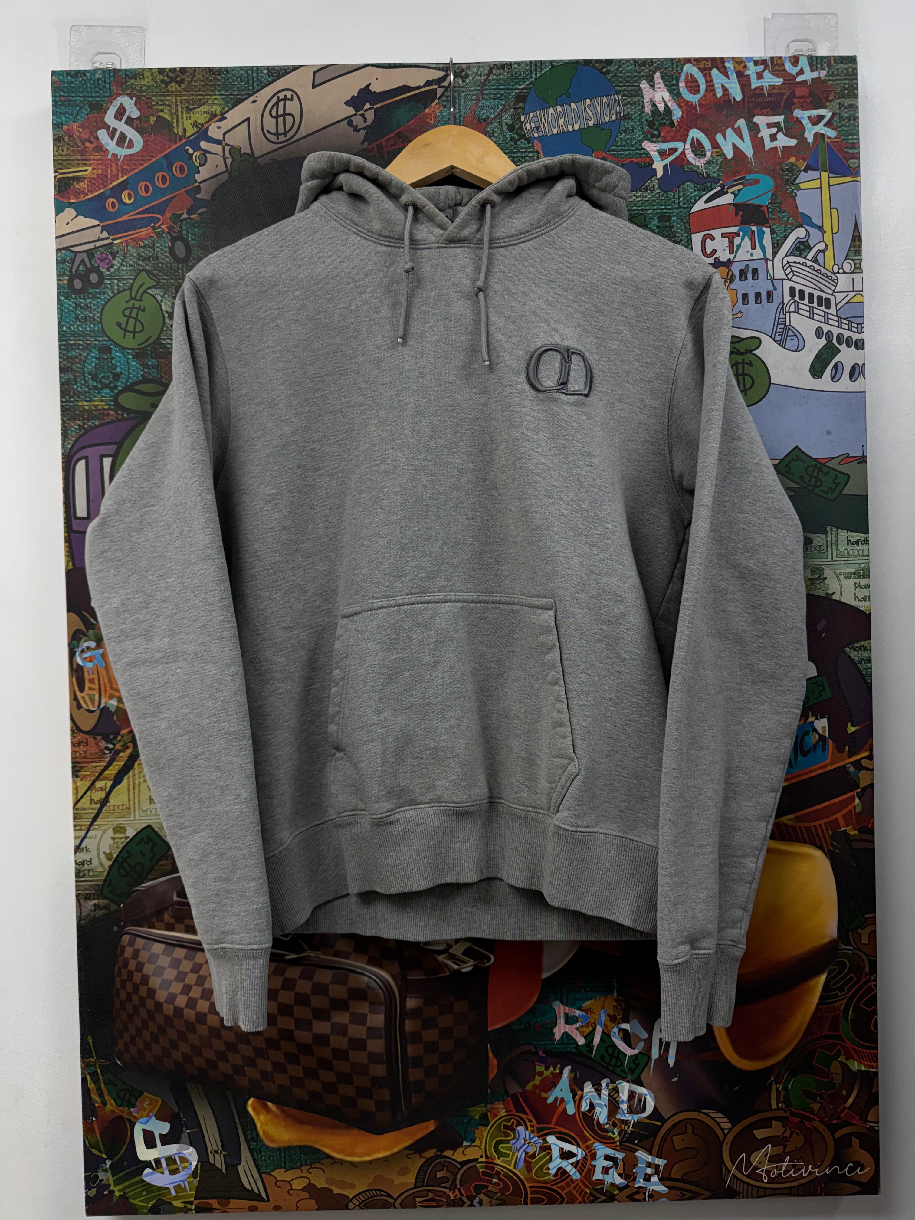 Dior Grey CD Logo Hoodie