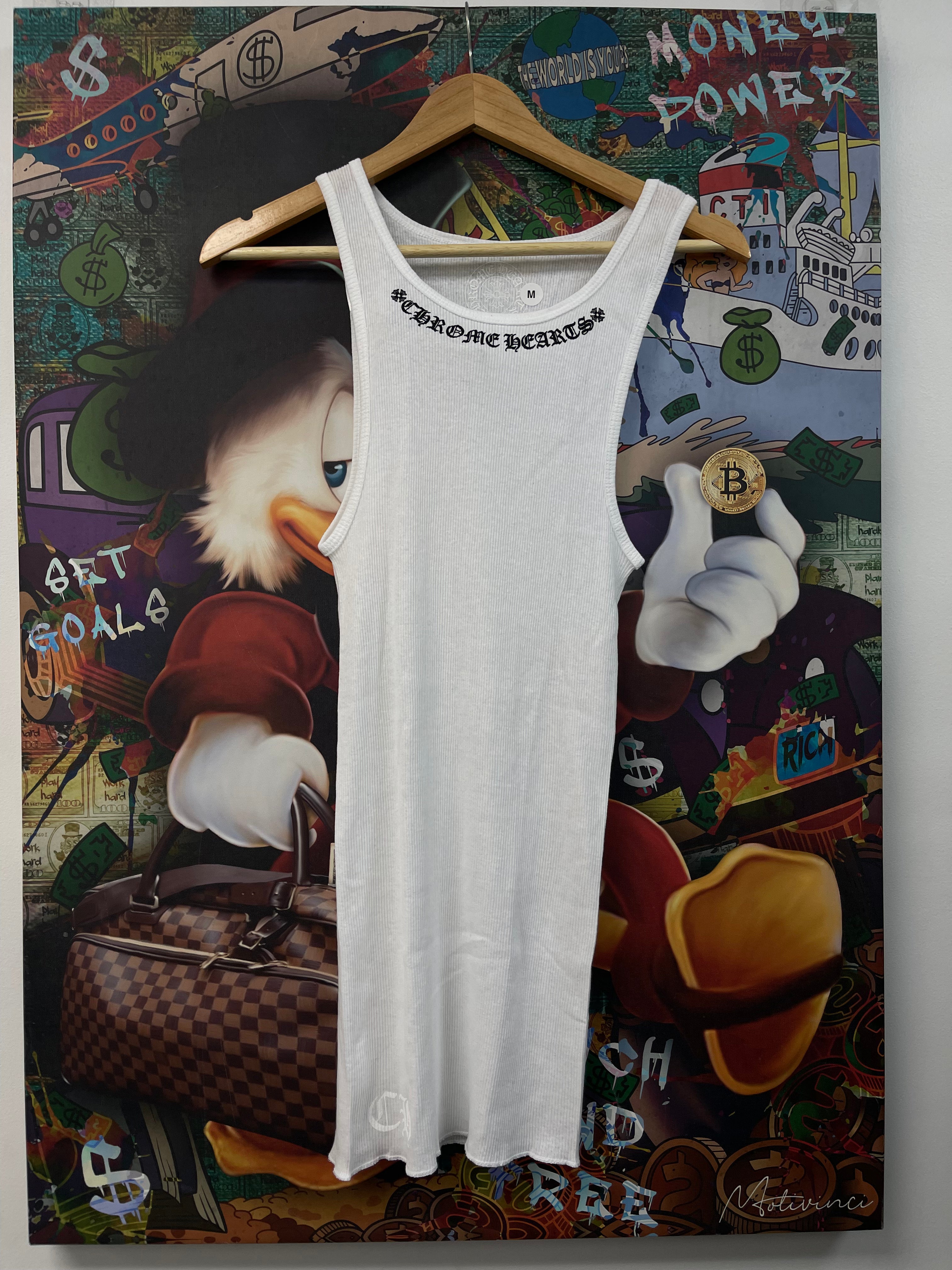 Chrome Hearts White Scroll Logo Tank Top