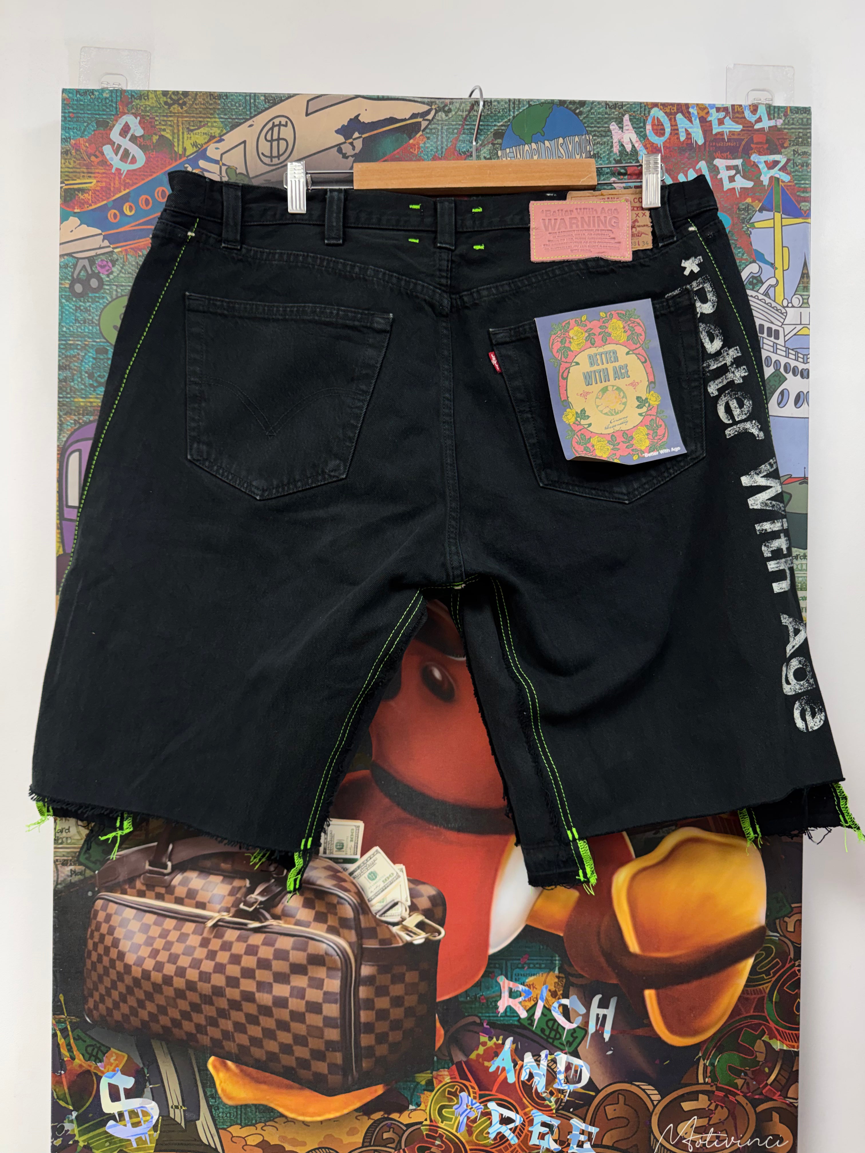 Better With Age Black Altar Reconstructed Shorts