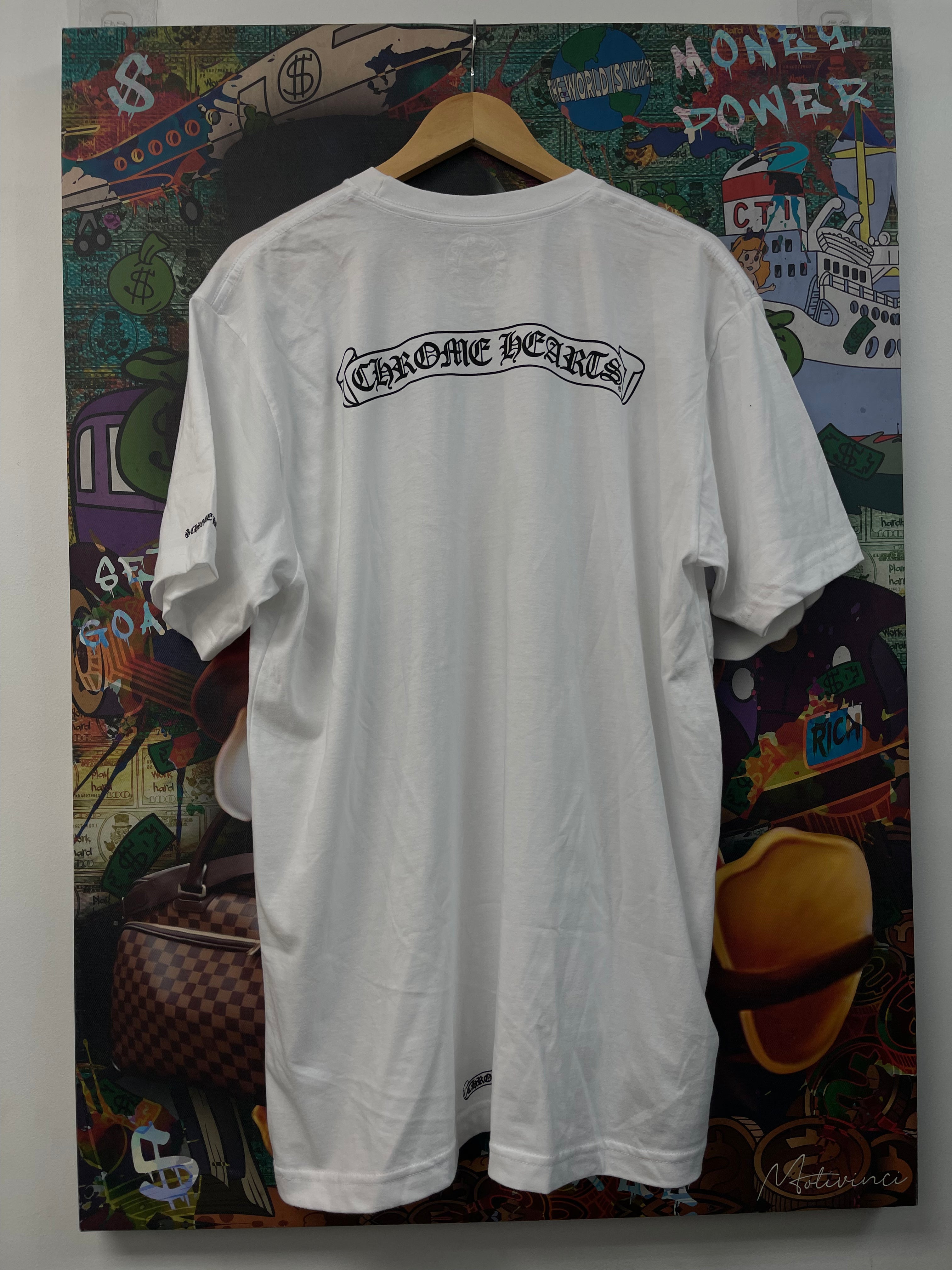 Chrome Hearts White Scroll Logo Tee