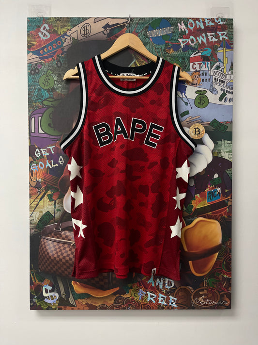 Bape Red Jersey  Used Large