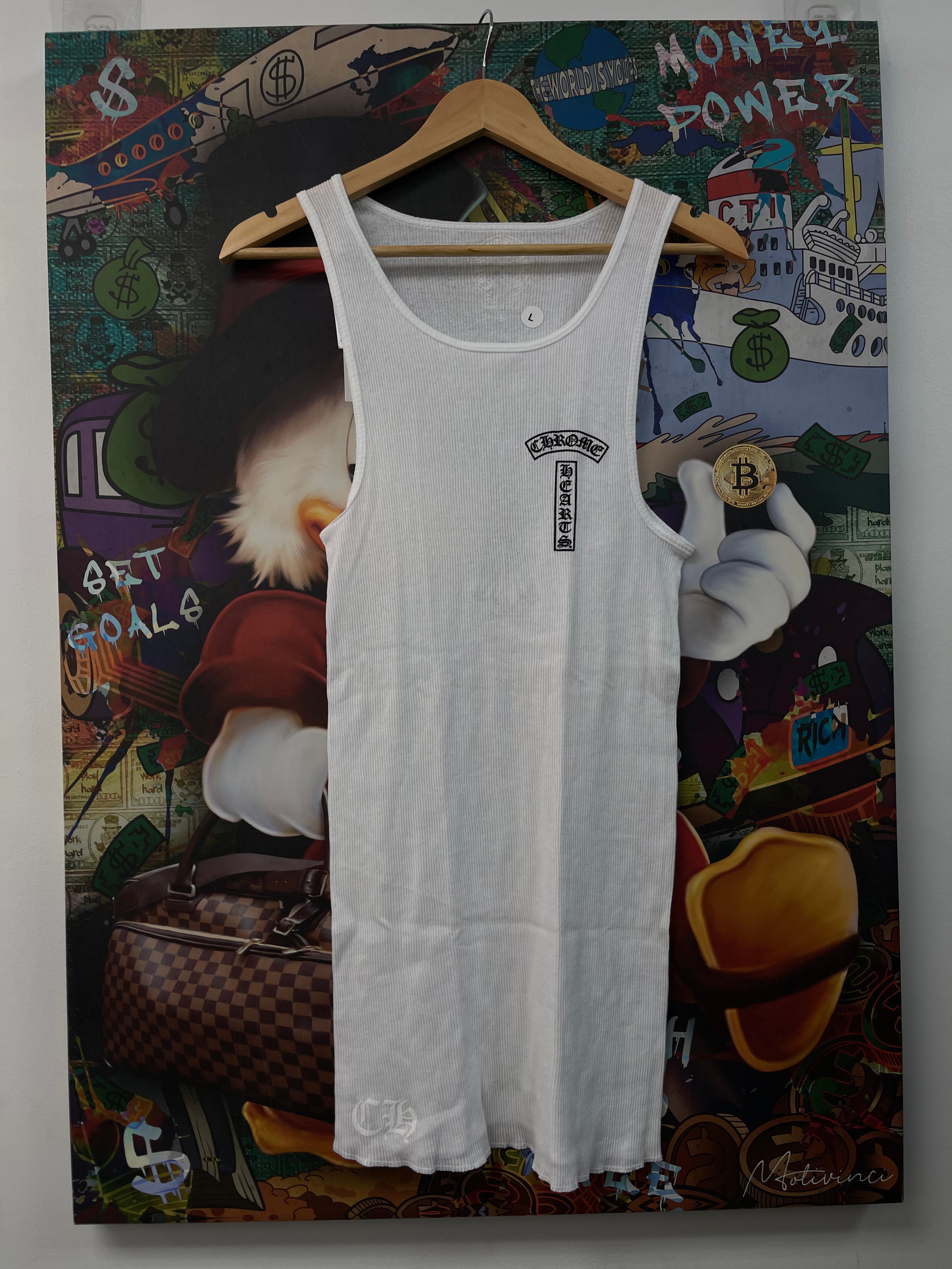 Chrome Hearts White Large Cross Tank Top