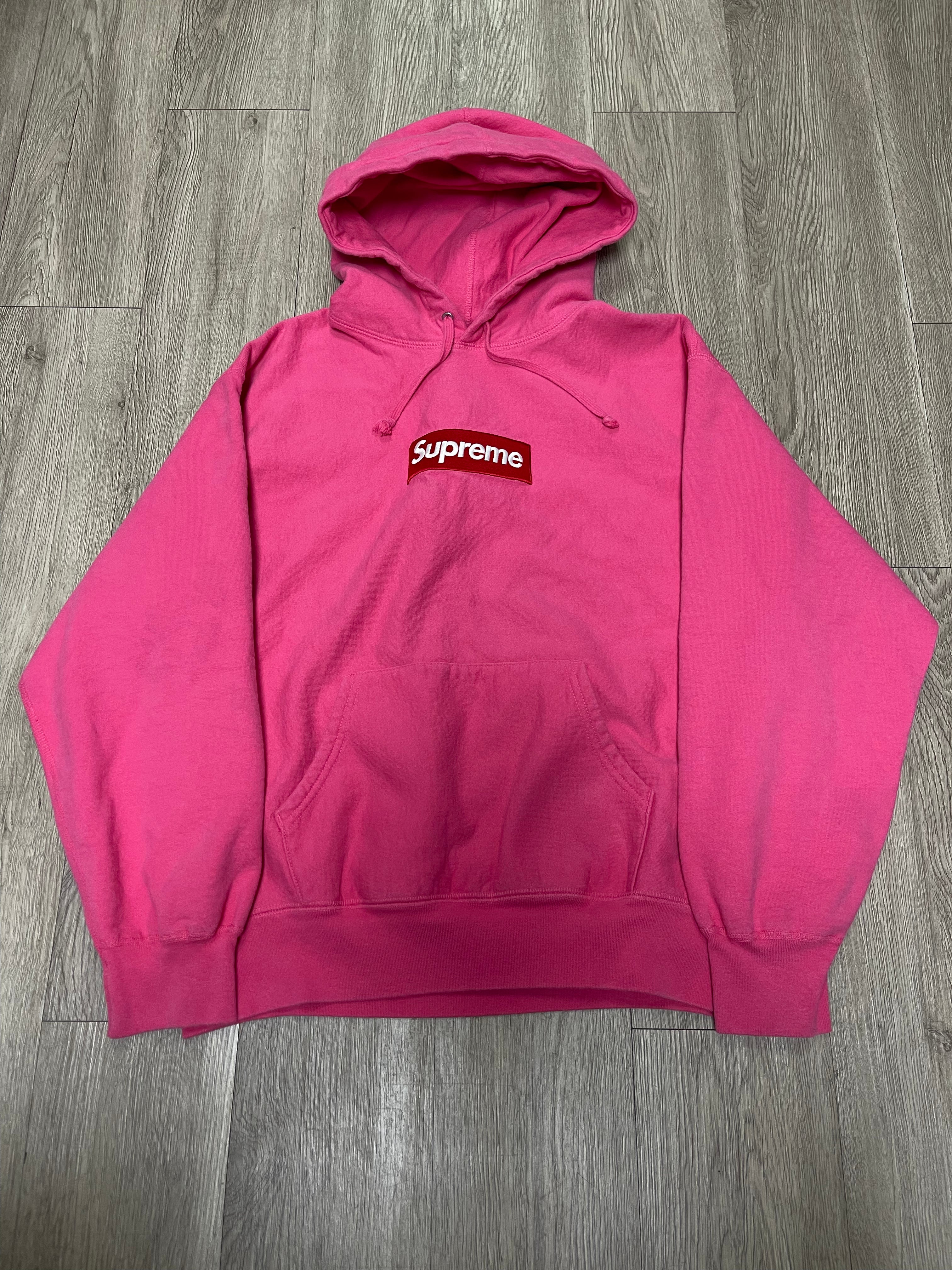 Supreme Pink Red Box Logo Hoodie