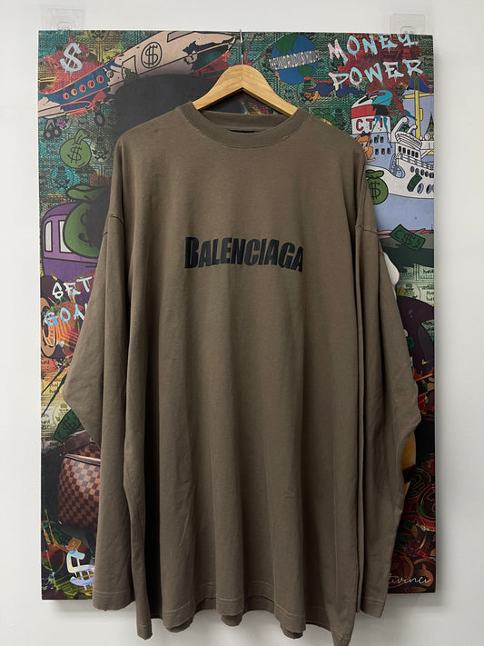 Balenciaga Brown Black LS (4) New XL With Tags