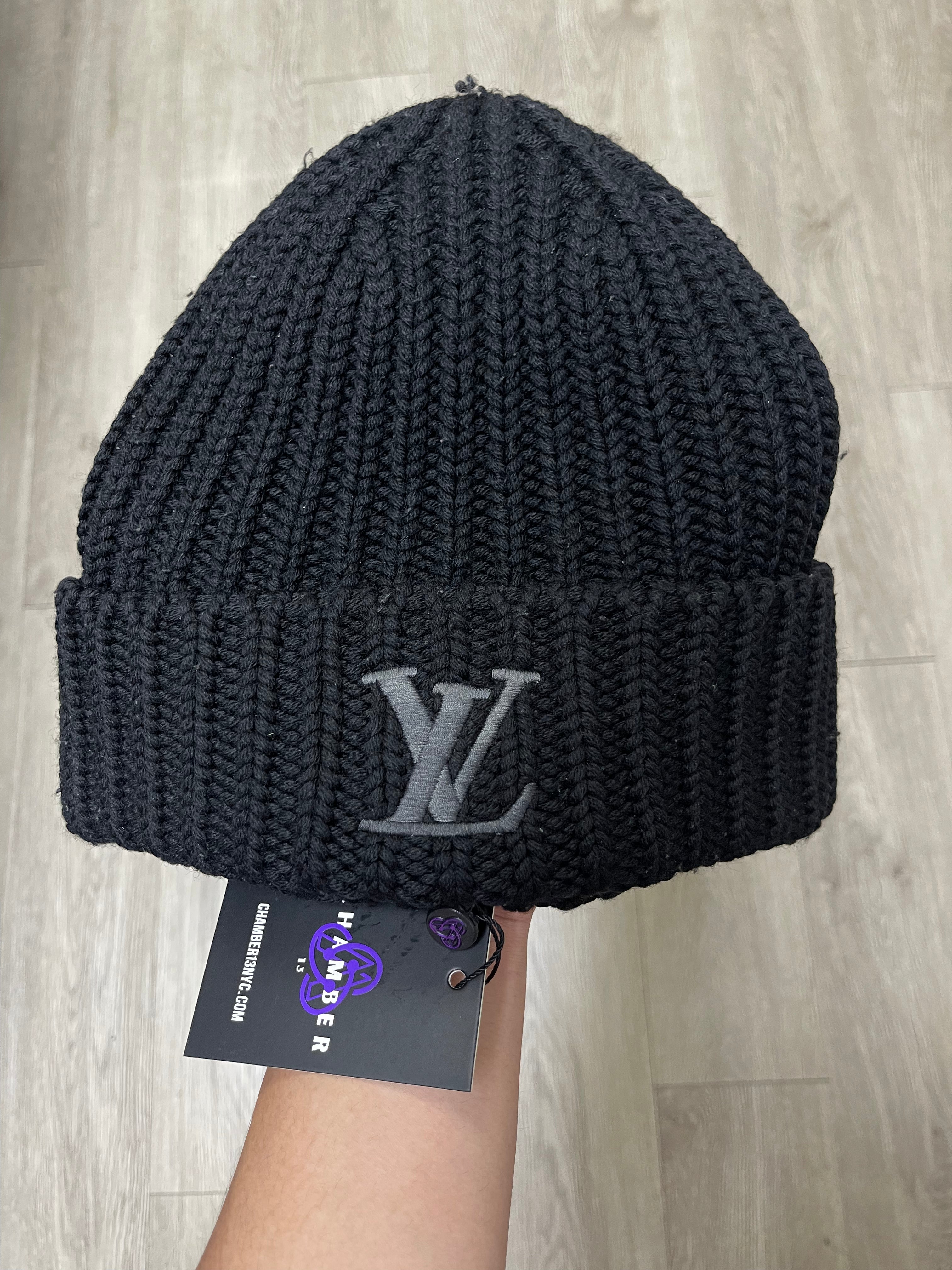 Louis Vuitton Black Grey Knit Beanie
