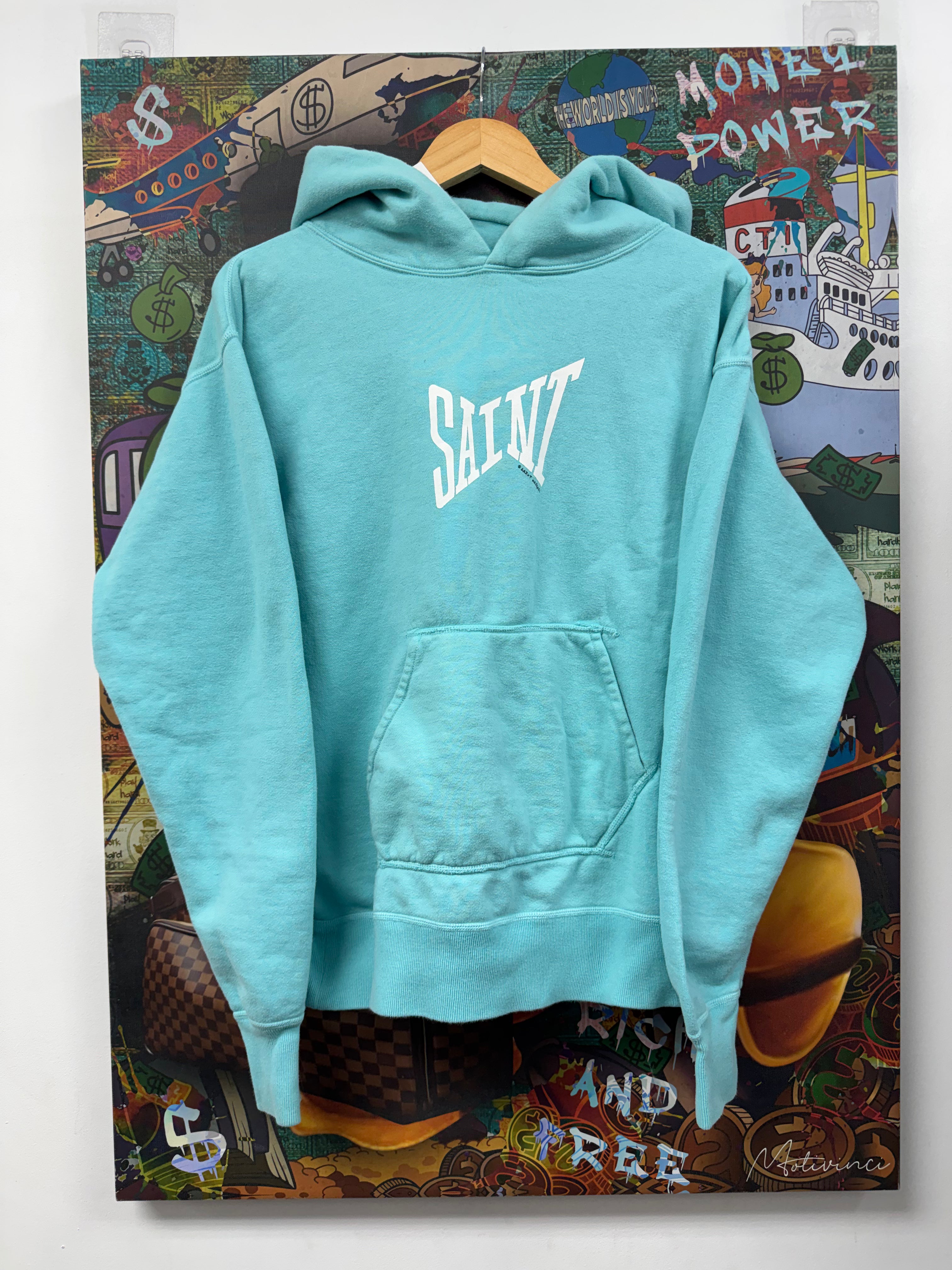Saint Michael Tiffany Blue Chest Logo Hoodie