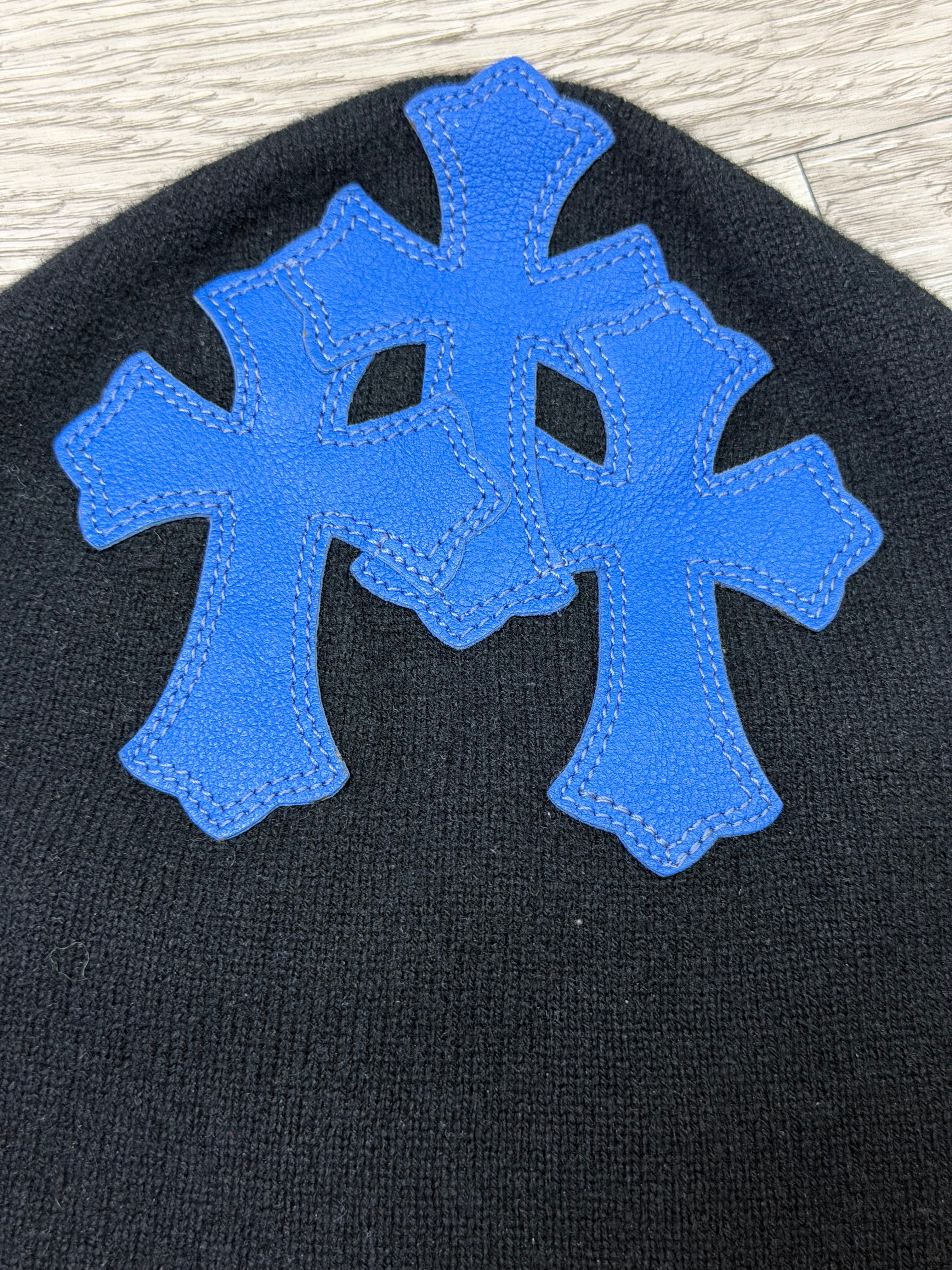 Chrome  Hearts Black Cashmere Blue Cross Patch Mask Accessories