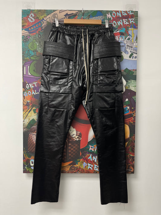 Rick Owens Waxed Creatch Cargos Black Used XS