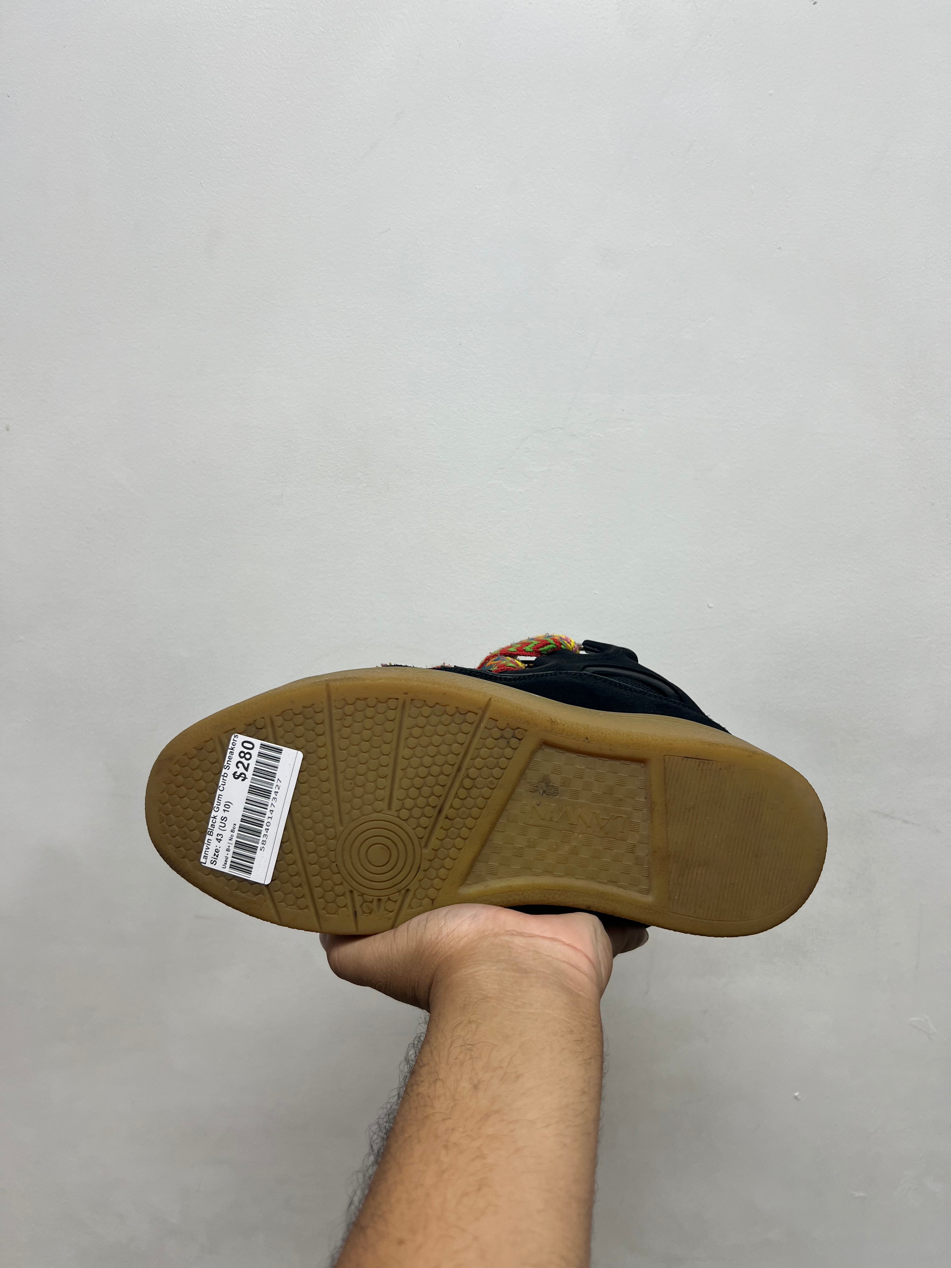 Lanvin Black Gum Curb Sneakers