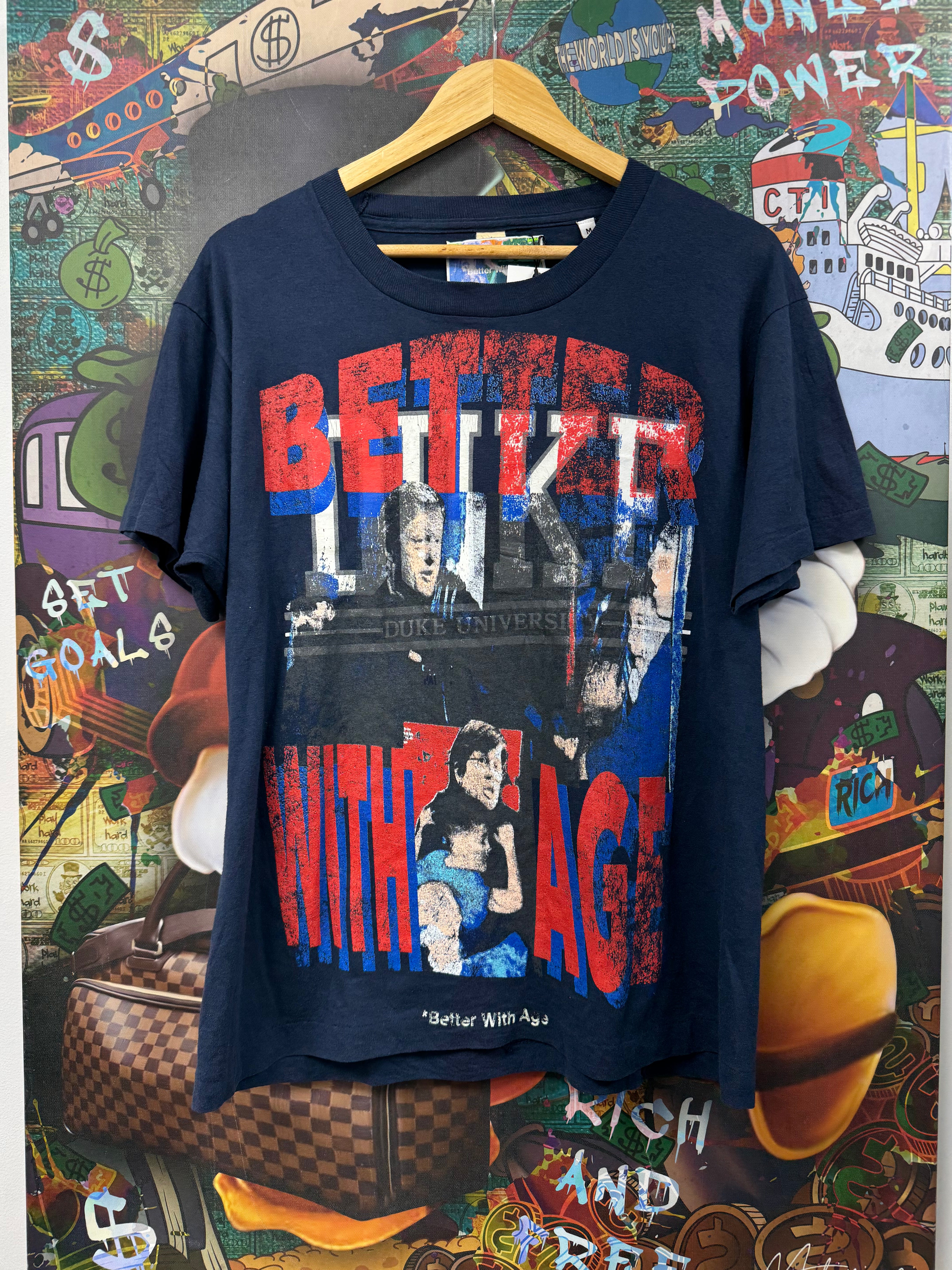Better With Age Navy Red Duke Protect The Children Tee