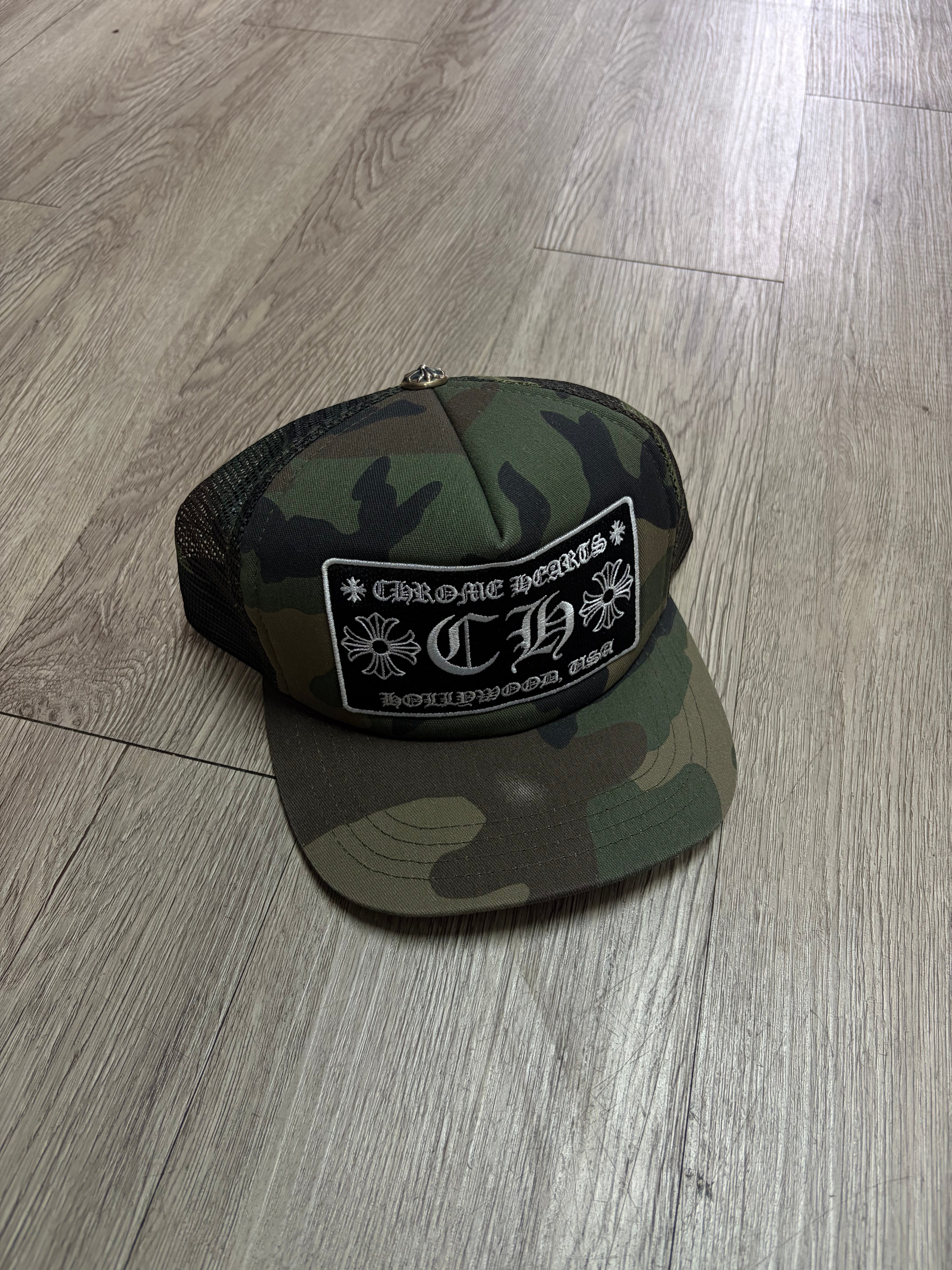 Chrome Hearts Camo CH Hollywood Trucker Hat