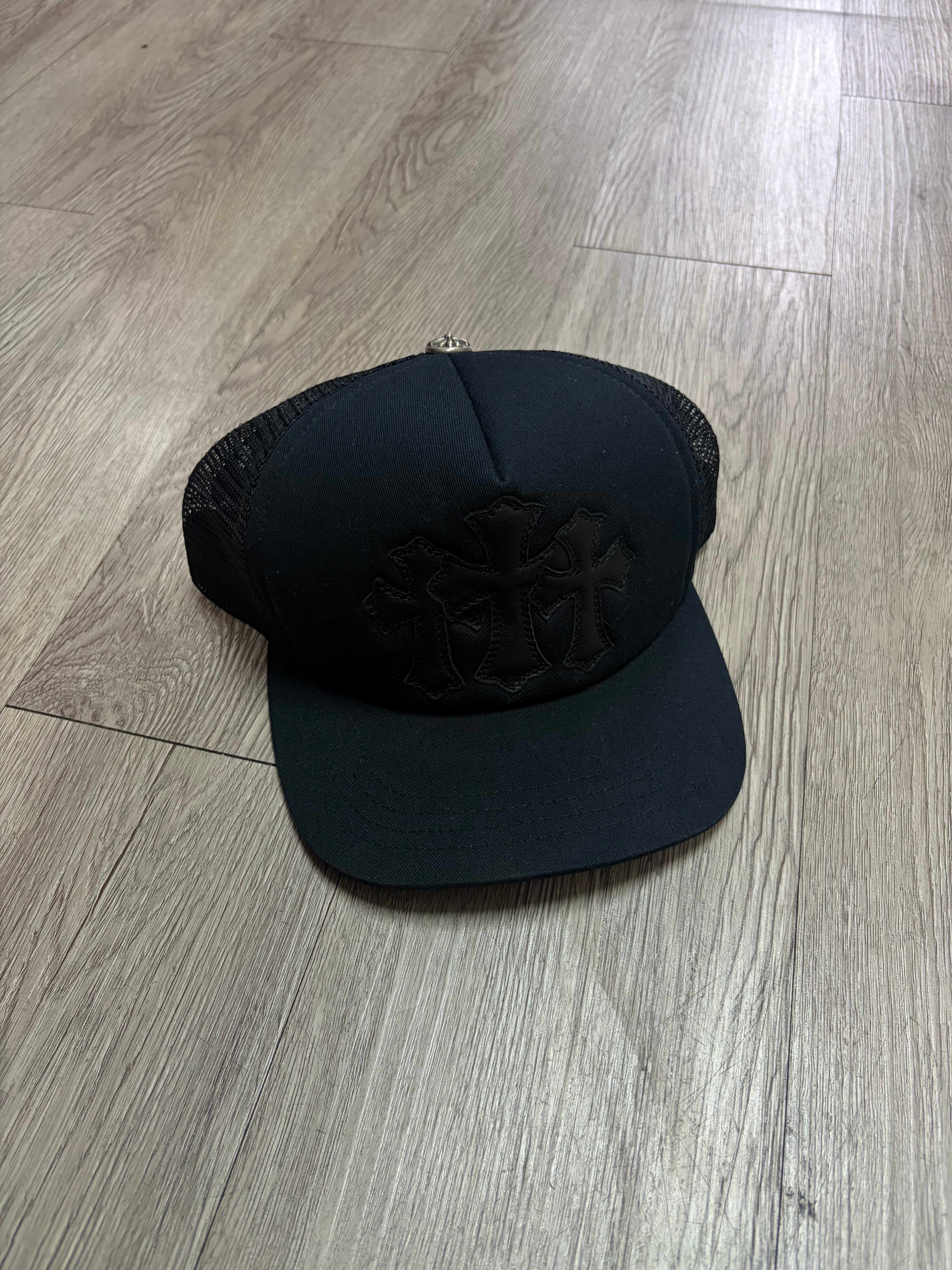 Chrome Hearts Black Tonal Cemetery Trucker Hat