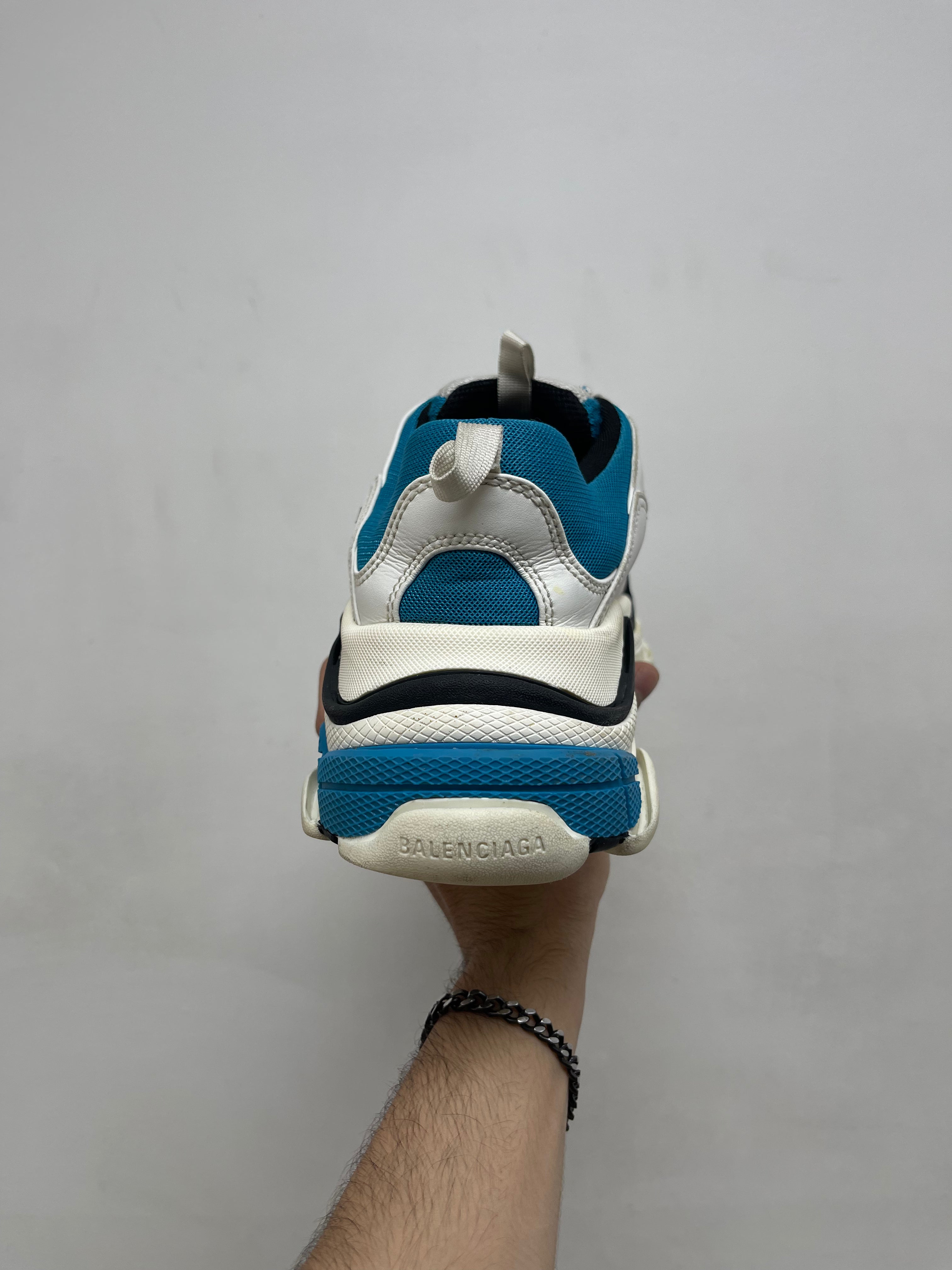 Balenciaga Triple S Teal White Sneakers