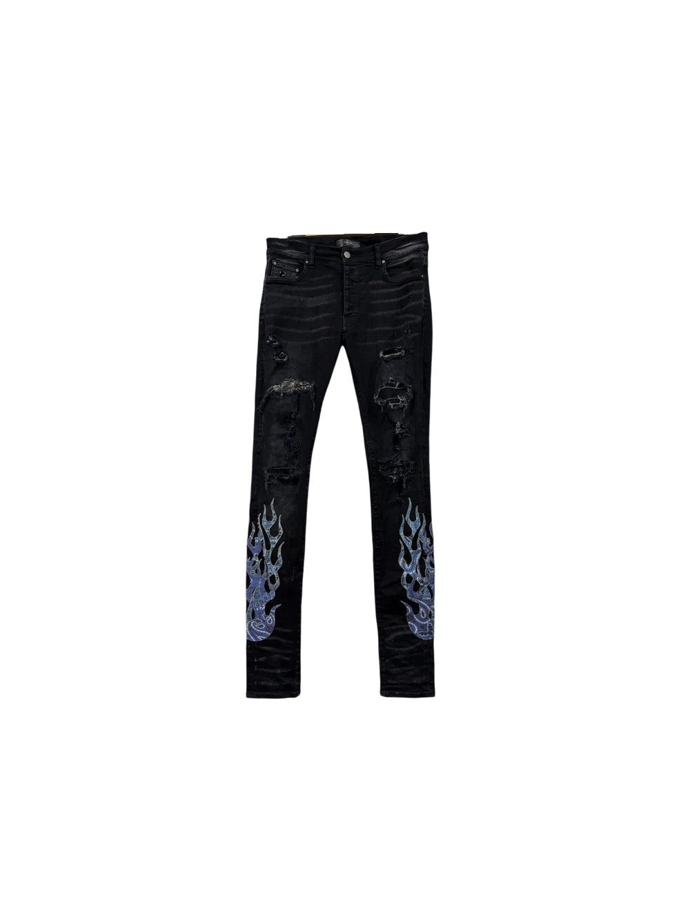Amiri Flames Black Wash & Blue Jeans